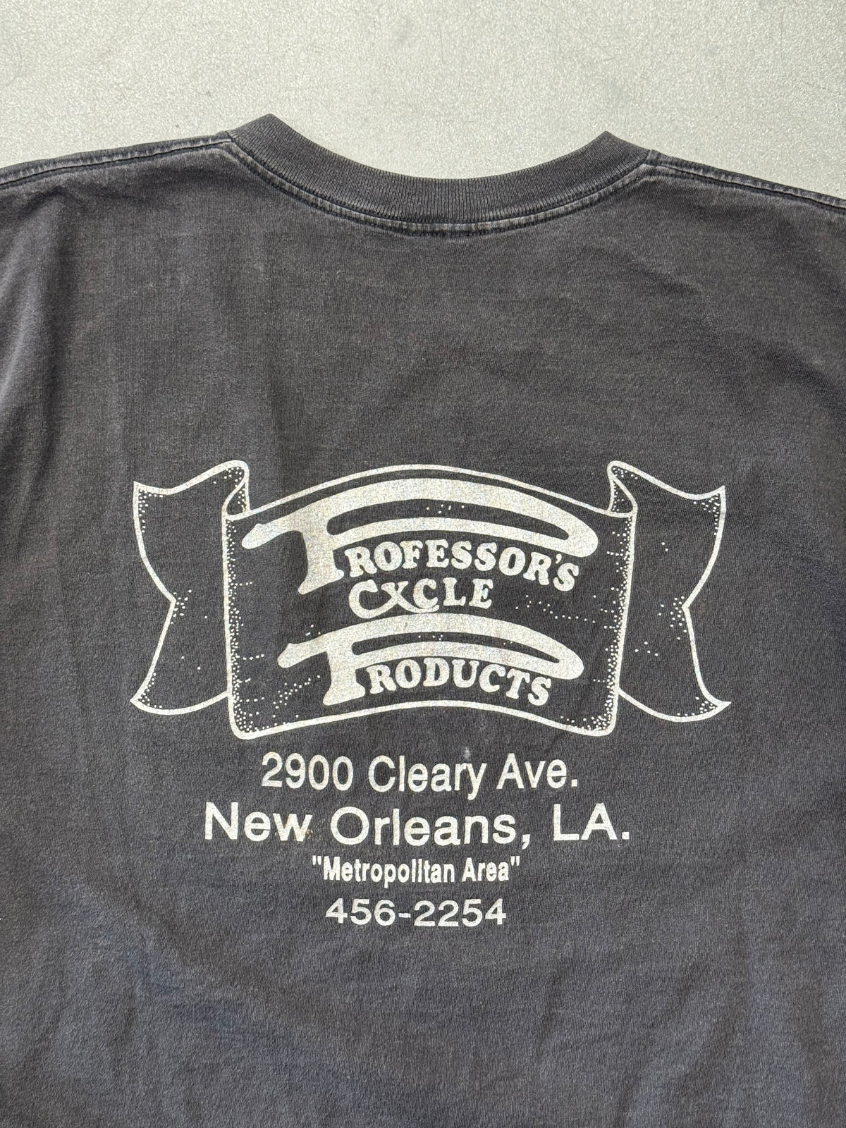 1992 HARLEY-DAVIDSON PROFESSOR'S CYCLE PRODUCTS NEW ORLEANS, LA. TEE (PULLED TAG)