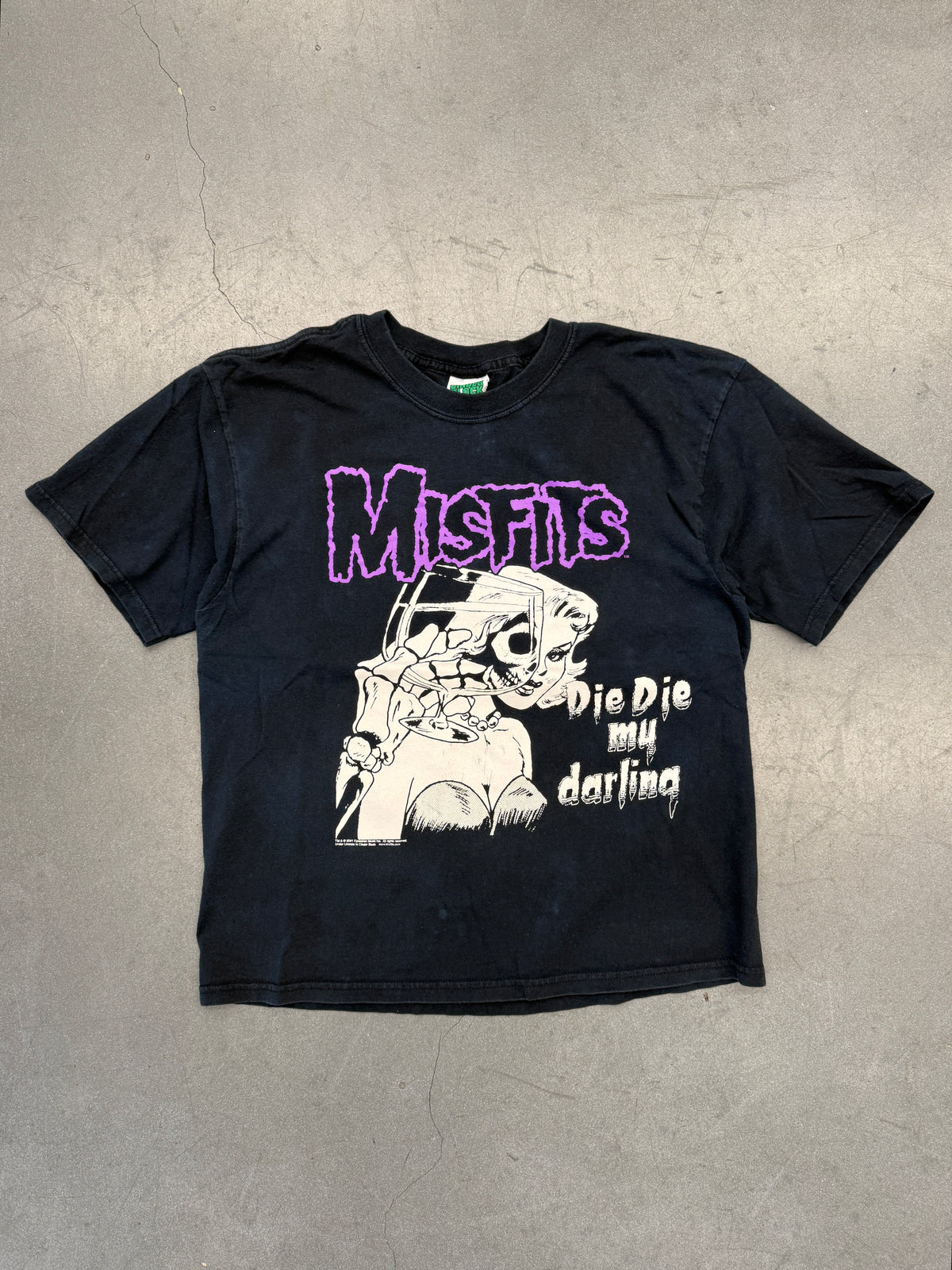 2001 MISFITS DIE DIE MY DARLING TEE (CINDER BLOCK TAG)
