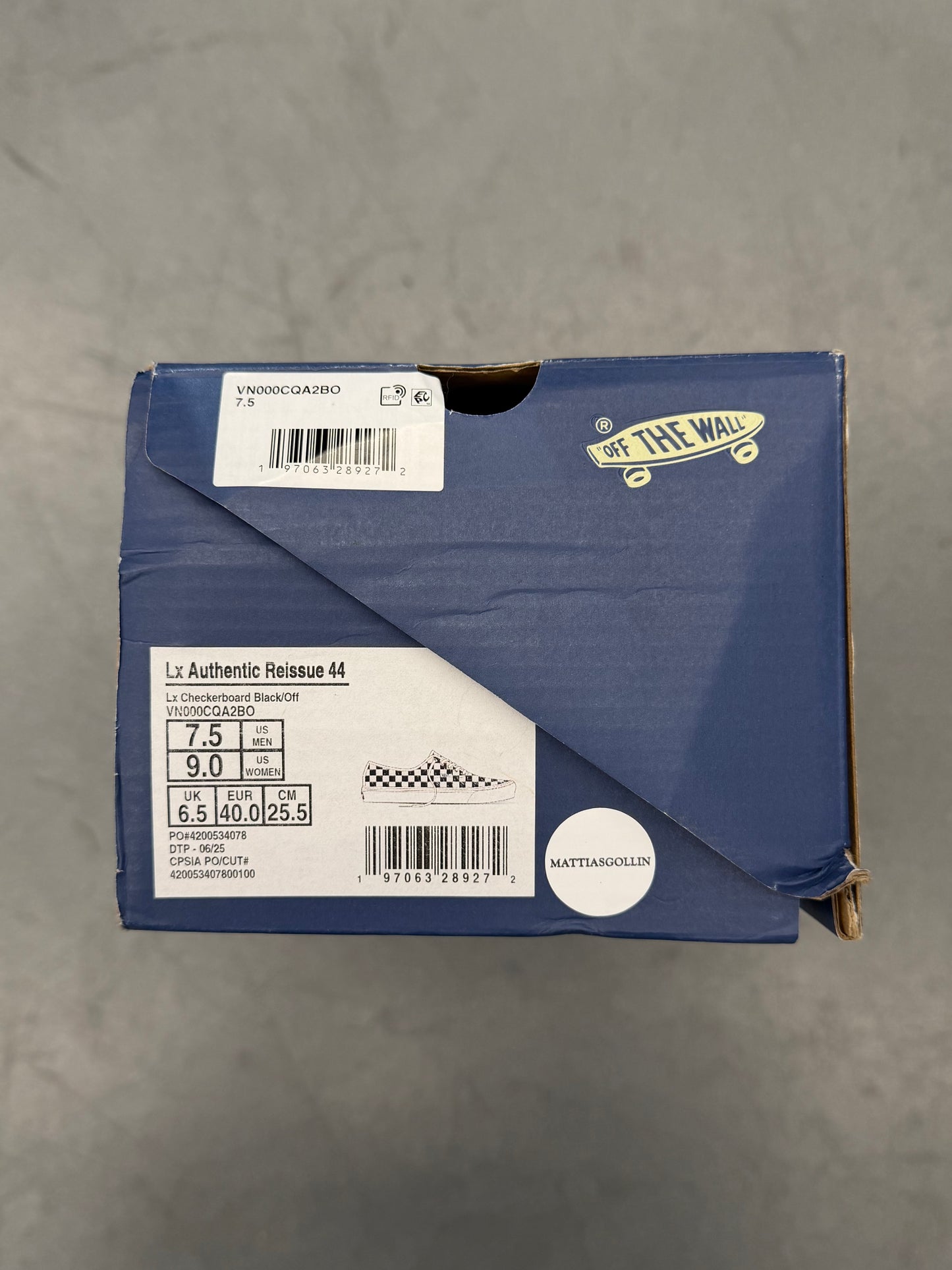 MATTIAS GOLLIN VANS AUTHENTIC LX (NEW WITH SIGNED BOX)