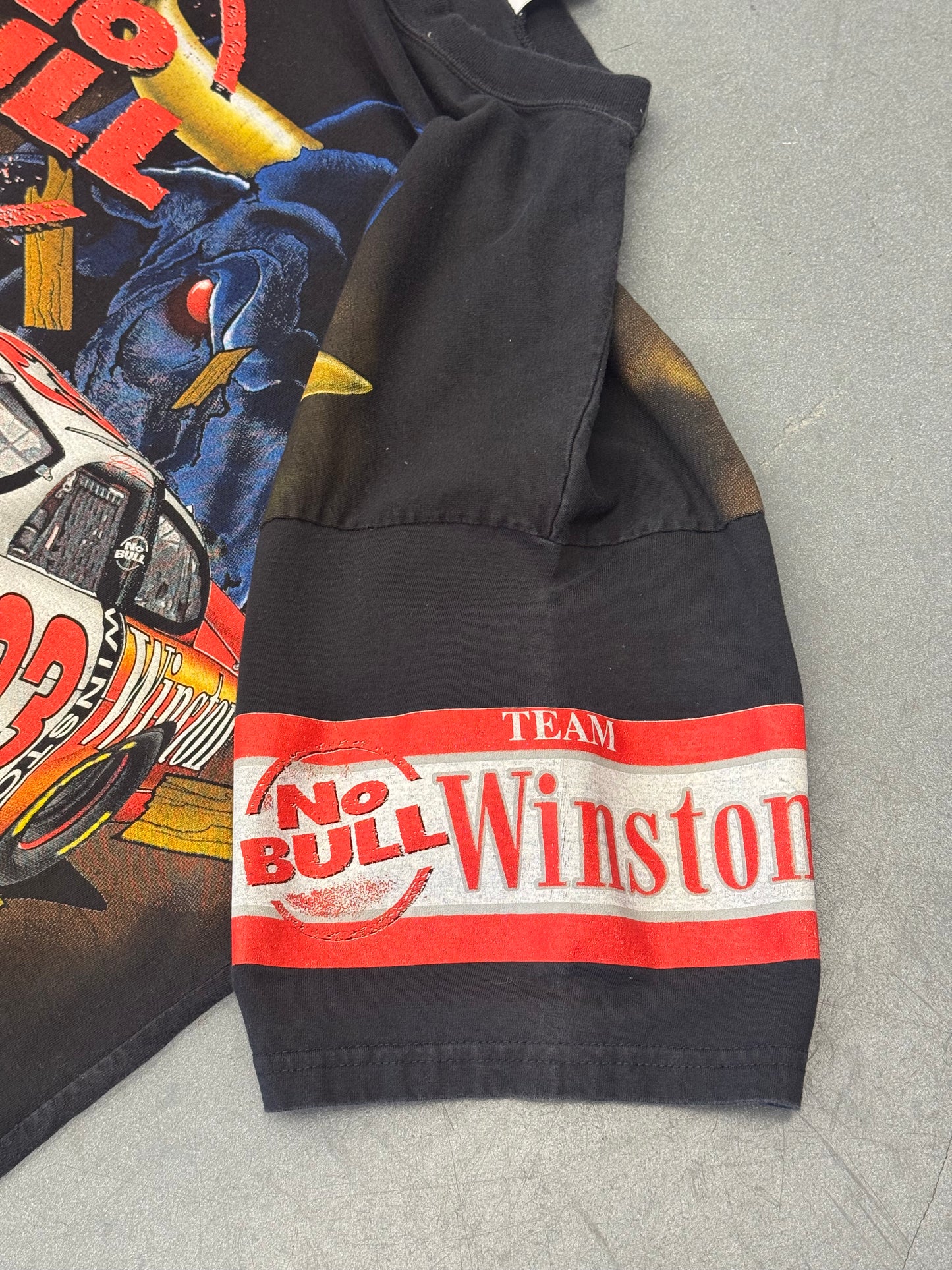 1998 NASCAR JIMMY SPENCER "NO BULL" AOP TEE (CHASE TAG)