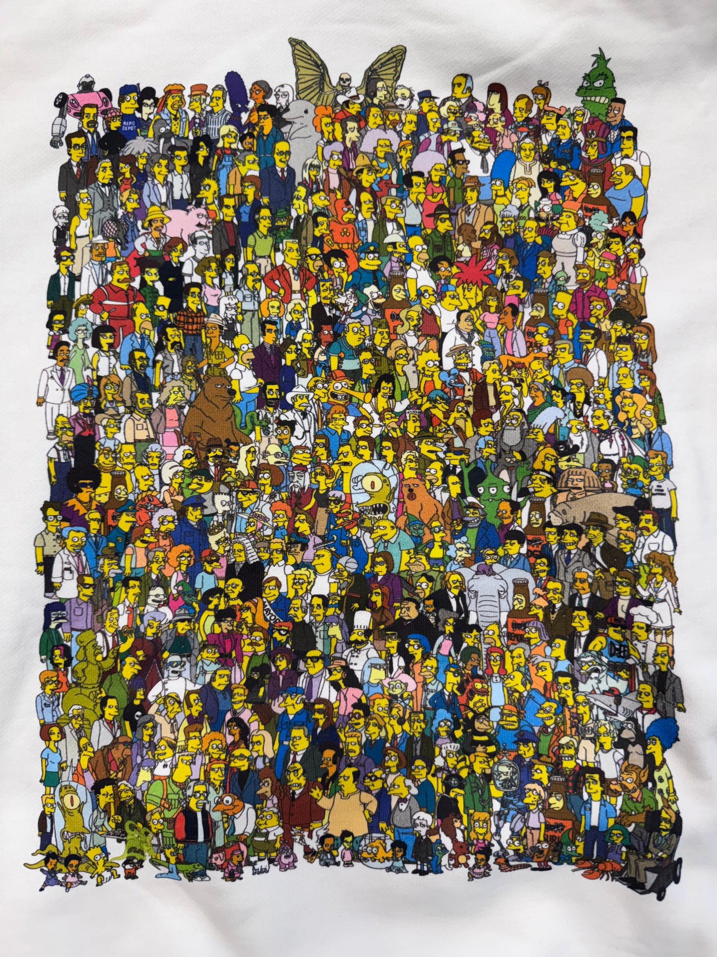 SS21 KITH X THE SIMPSONS CAST OF CHARACTERS HOODIE - WHITE (2XL)