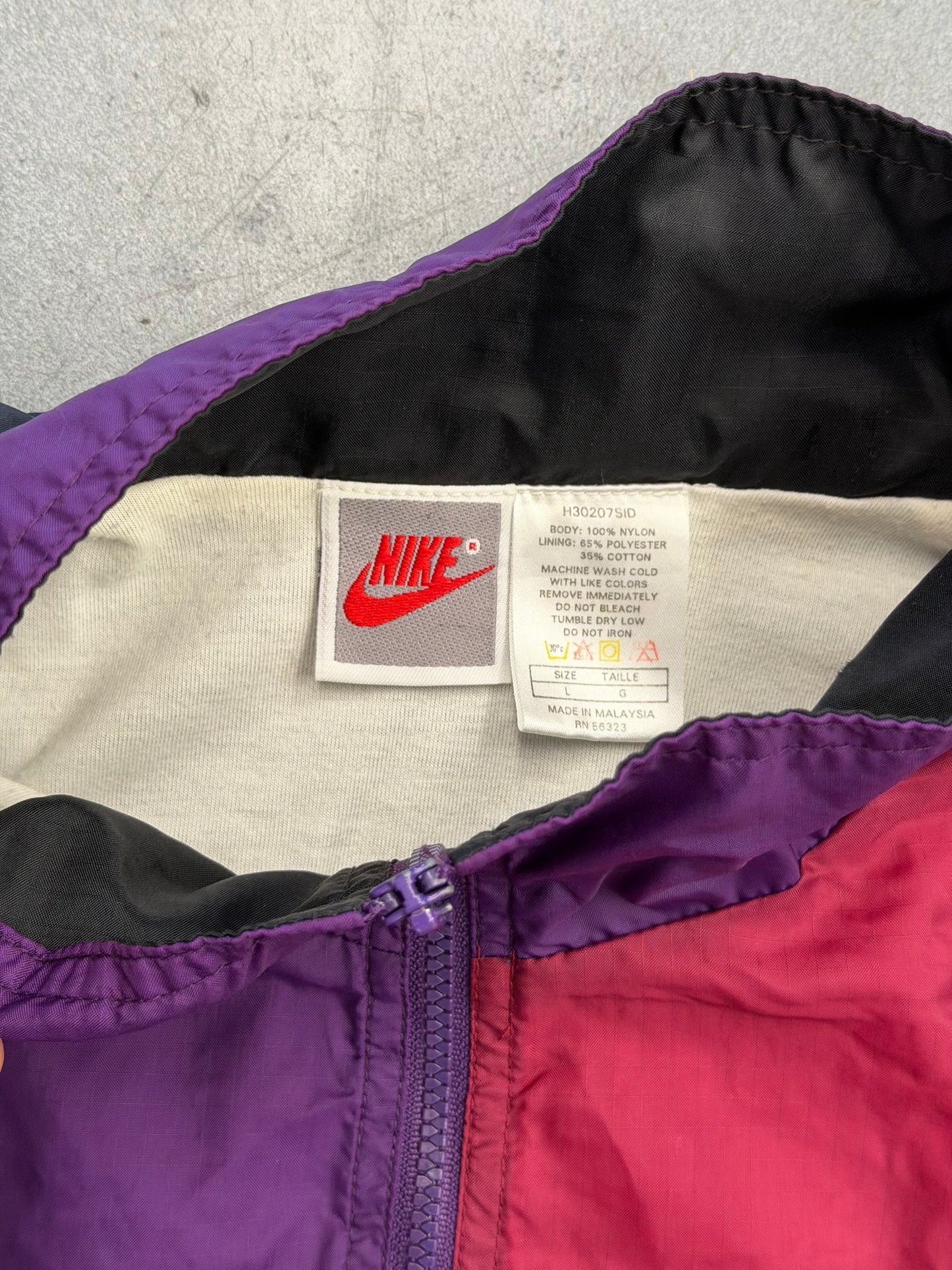 90S NIKE AIR COLORBLOCK ZIP-UP WINDBREAKER - FIREBERRY