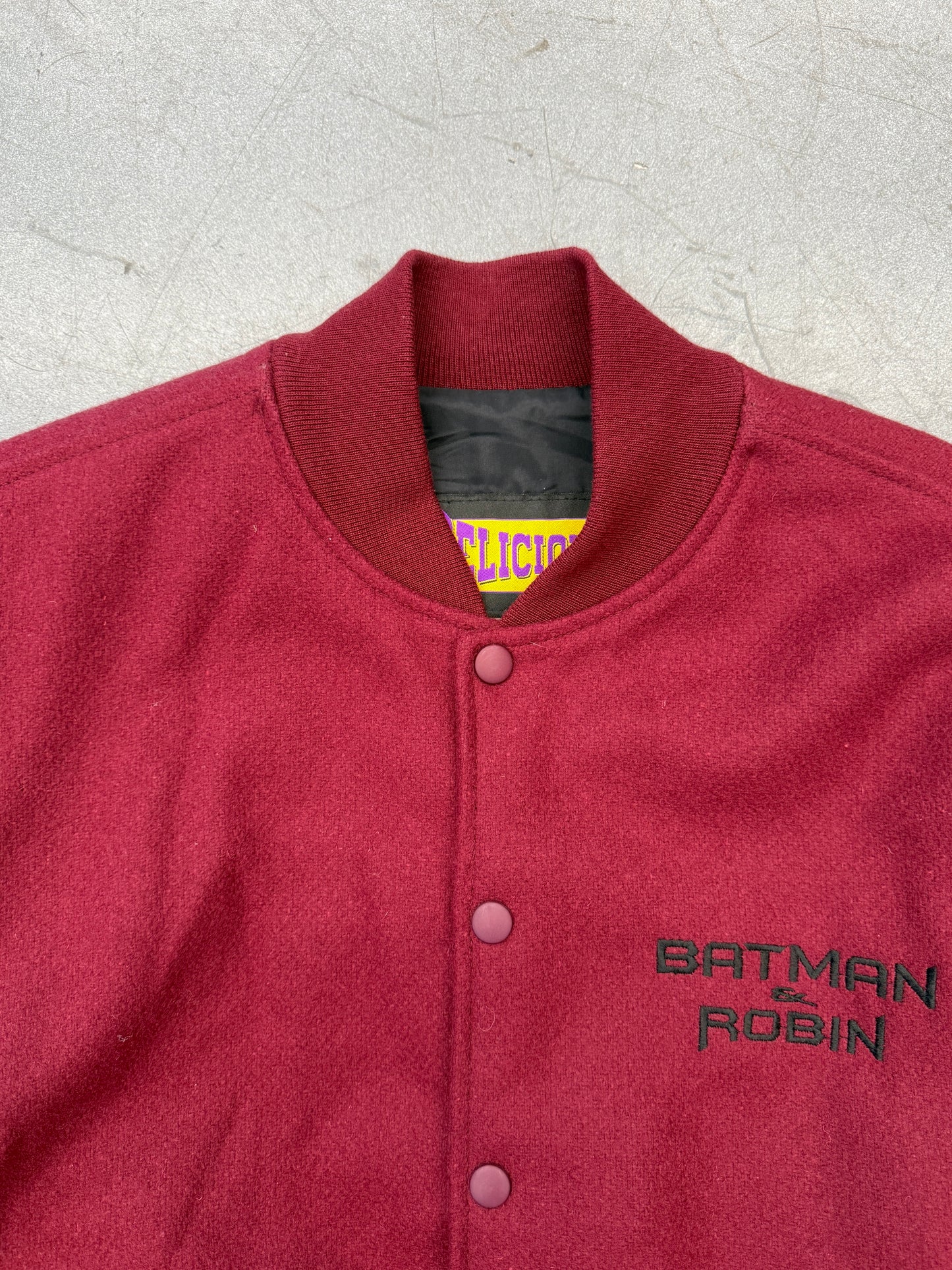 1997 BATMAN AND ROBIN LETTERMAN JACKET (DELICIOUS TAG)