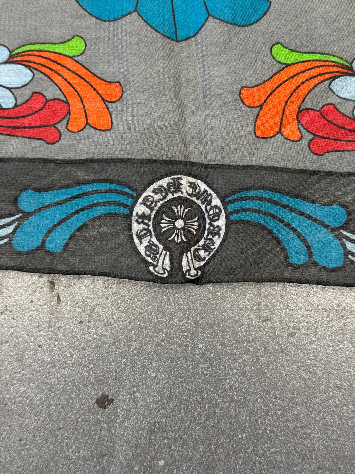 CHROME HEARTS CHIFFON MULTICOLOR SCARF