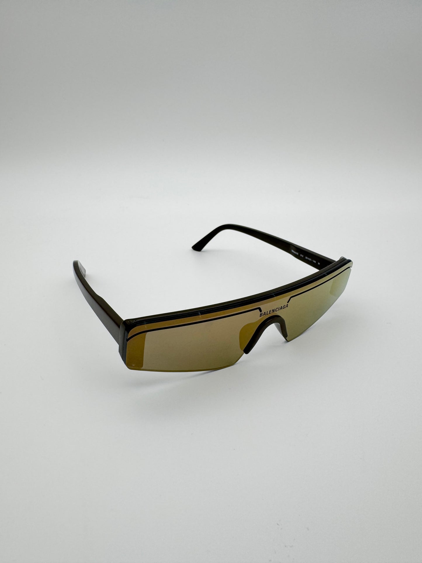 BALENCIAGA BROWN SKI RECTANGLE SUNGLASSES (PRE-OWNED WITH CASE)