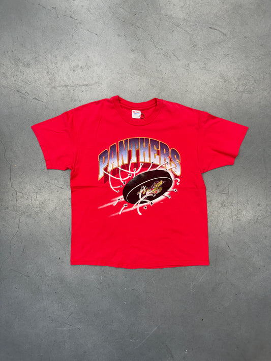 90'S FLORIDA PANTHERS PUCK BREAKTHROUGH NET TEE (HANES HEAVYWEIGHT TAG)