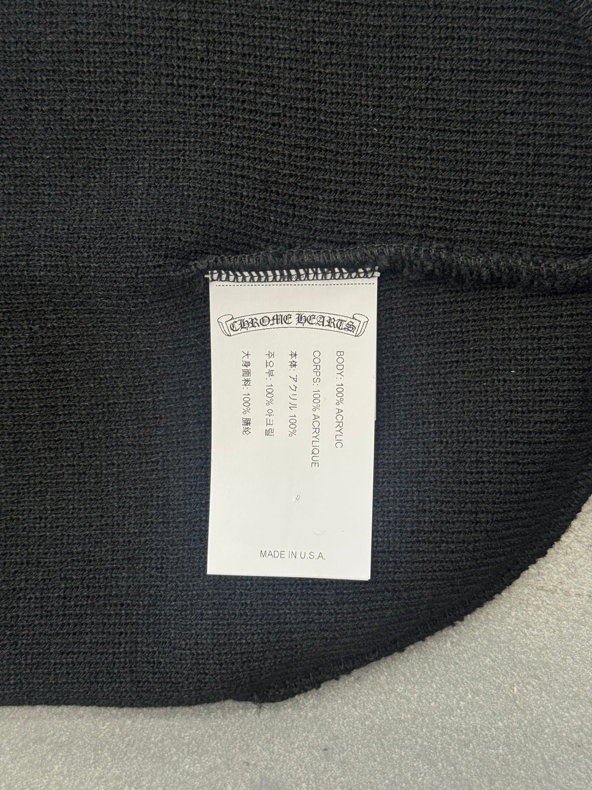 CHROME HEARTS WATCH CAP BEANIE - BLACK/WHITE
