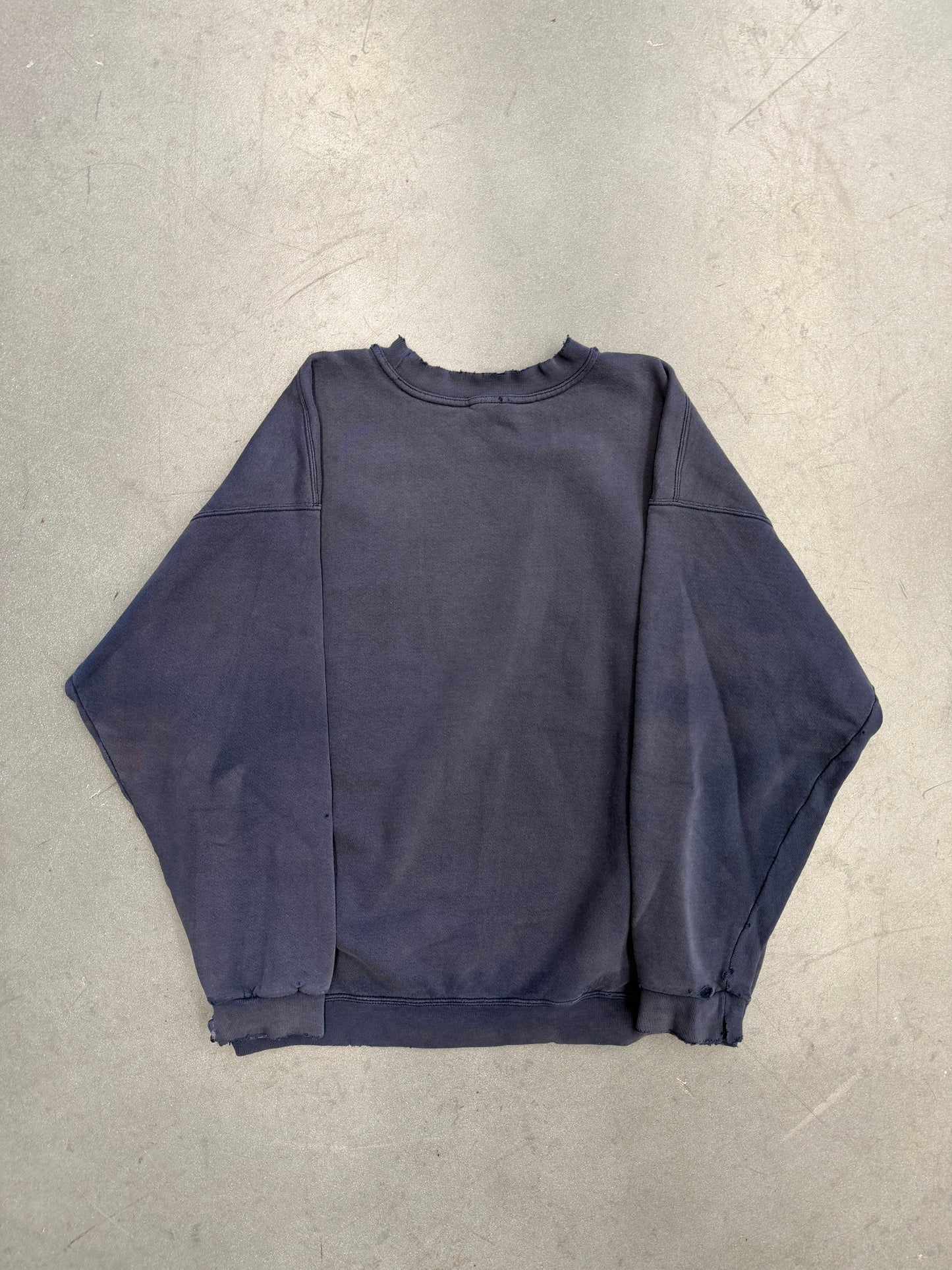 90S NIKE SIDE SWOOSH PAINT SPLATTERED CREWNECK - NAVY (NIKE RED SWOOSH TAG)