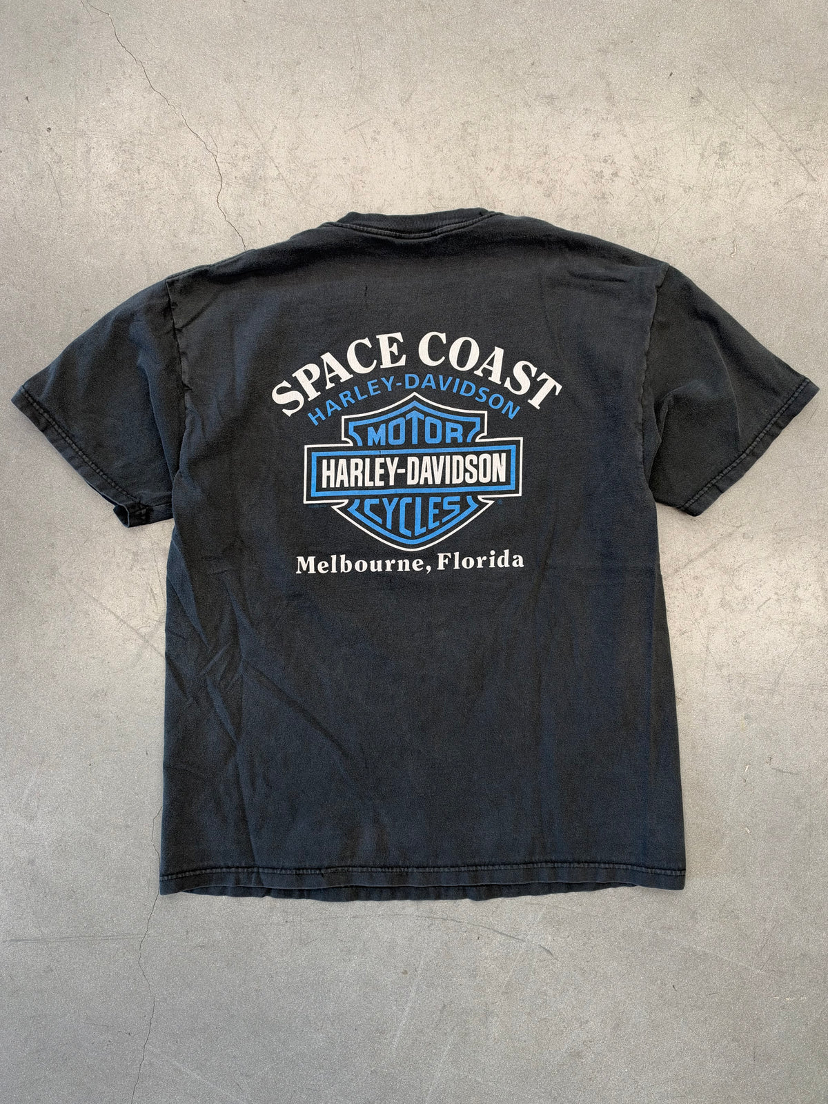 2004 HARLEY-DAVIDSON #1 AMERICAN FLAG SPACE COAST MELBOURNE FLORIDA TEE