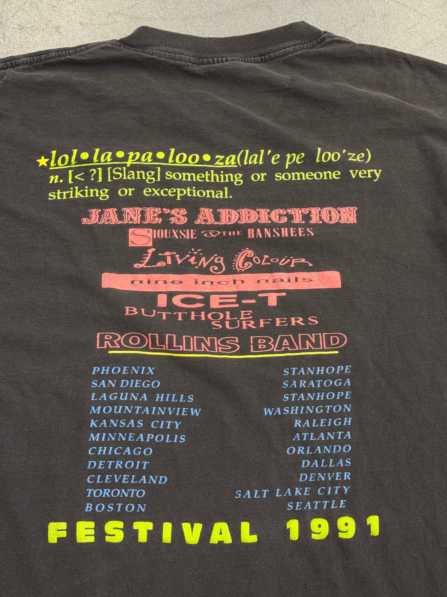 1991 LOLLAPALOOZA FESTIVAL FRACTAL TEE (THE BROCKUM GROUP TAG)