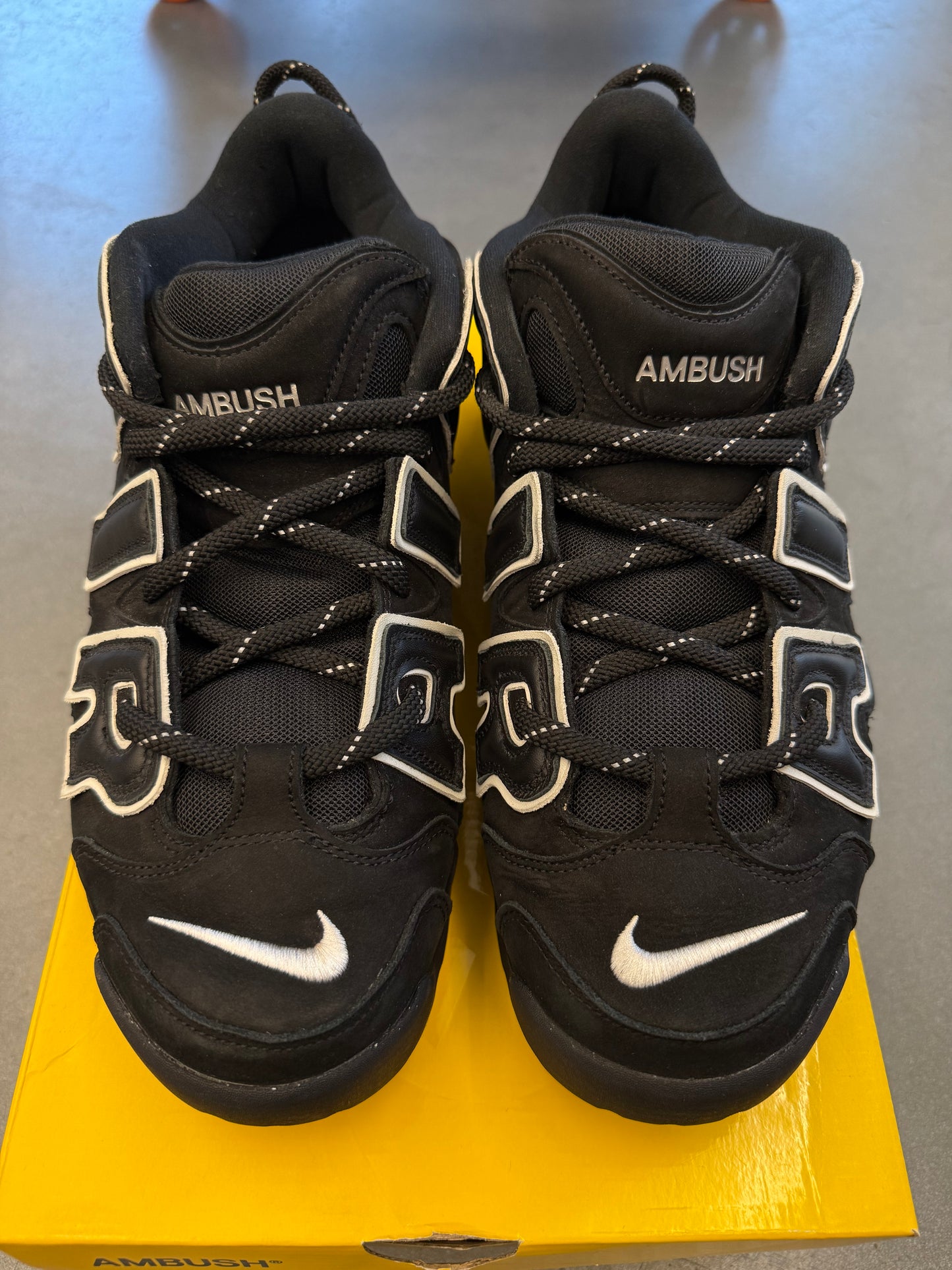 SIZE 13 NIKE AIR MAX UPTEMPO LOW AMBUSH BLACK (PRE-OWNED WITH BOX)