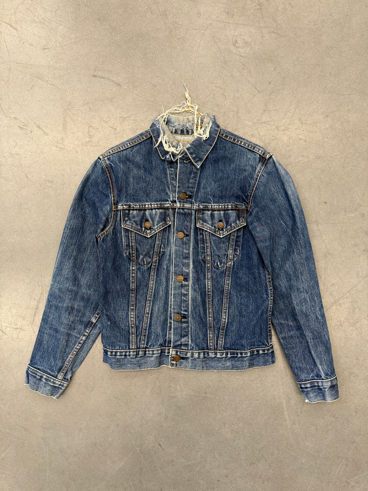 70'S LEVI STRAUSS & CO DISTRESSED COLLAR DENIM JACKET (NO TAG)