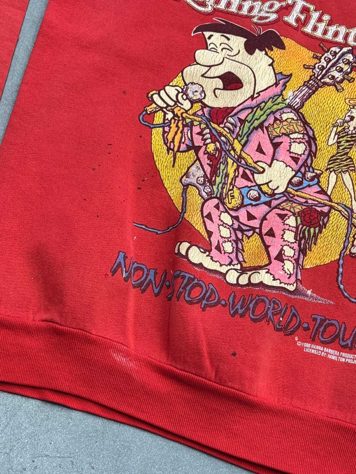 1988 THE ROLLING FLINSTONES CREWNECK (PULLED TAG)