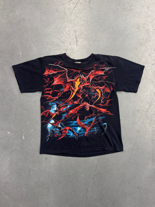 VINTAGE LIQUID BLUE DRAGON STORM AOP TEE