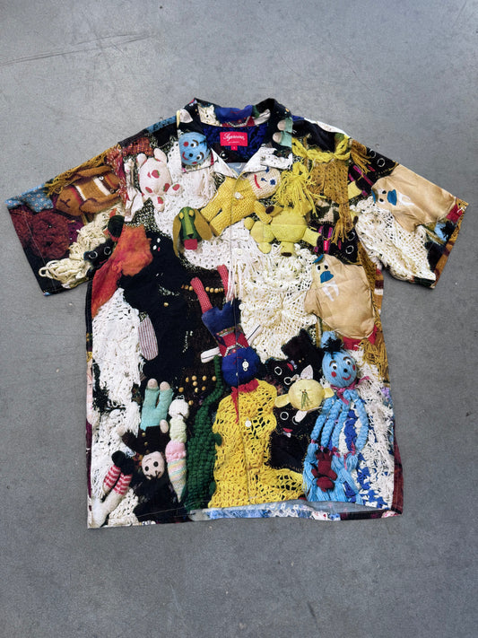 FW18 SUPREME X MIKE KELLY "MORE LOVE HOURS THAN CAN EVER BE REPAID RAYON SHIRT