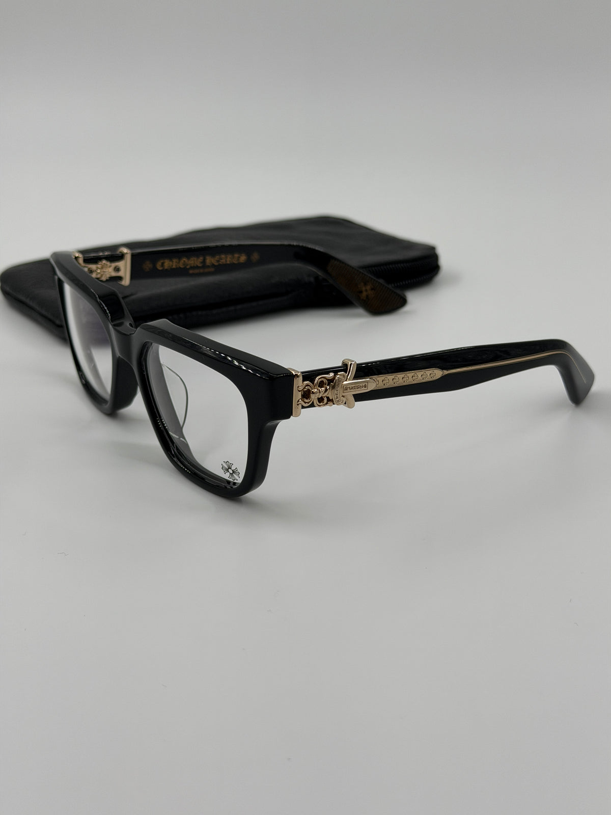 CHROME HEARTS VAGILLIONAIRE II EYEGLASSES - BLACK/GOLD