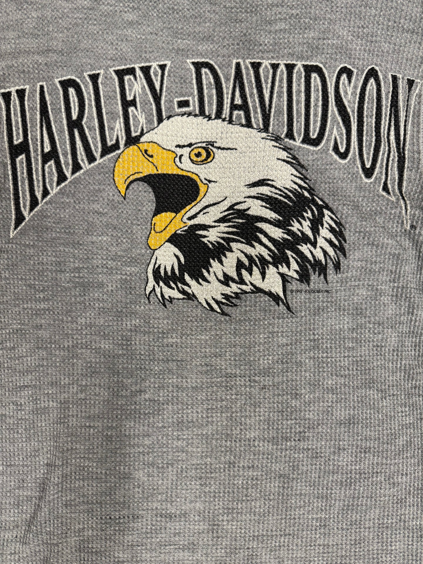 1992 HARLEY-DAVIDSON EAGLE GREY THERMAL LONGSLEEVE (PULLED TAG)