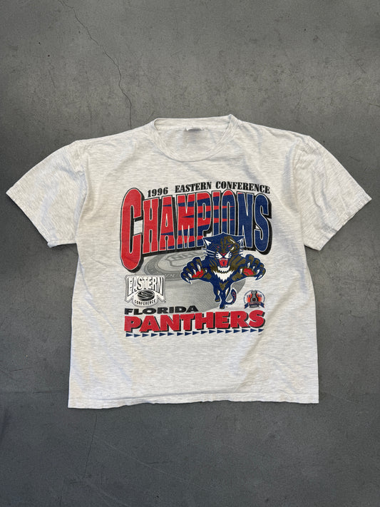 1996 NHL EASTERN CONFERENCE CHAMPIONS FLORIDA PANTHERS TEE (MIRO CLASSIC TAG)