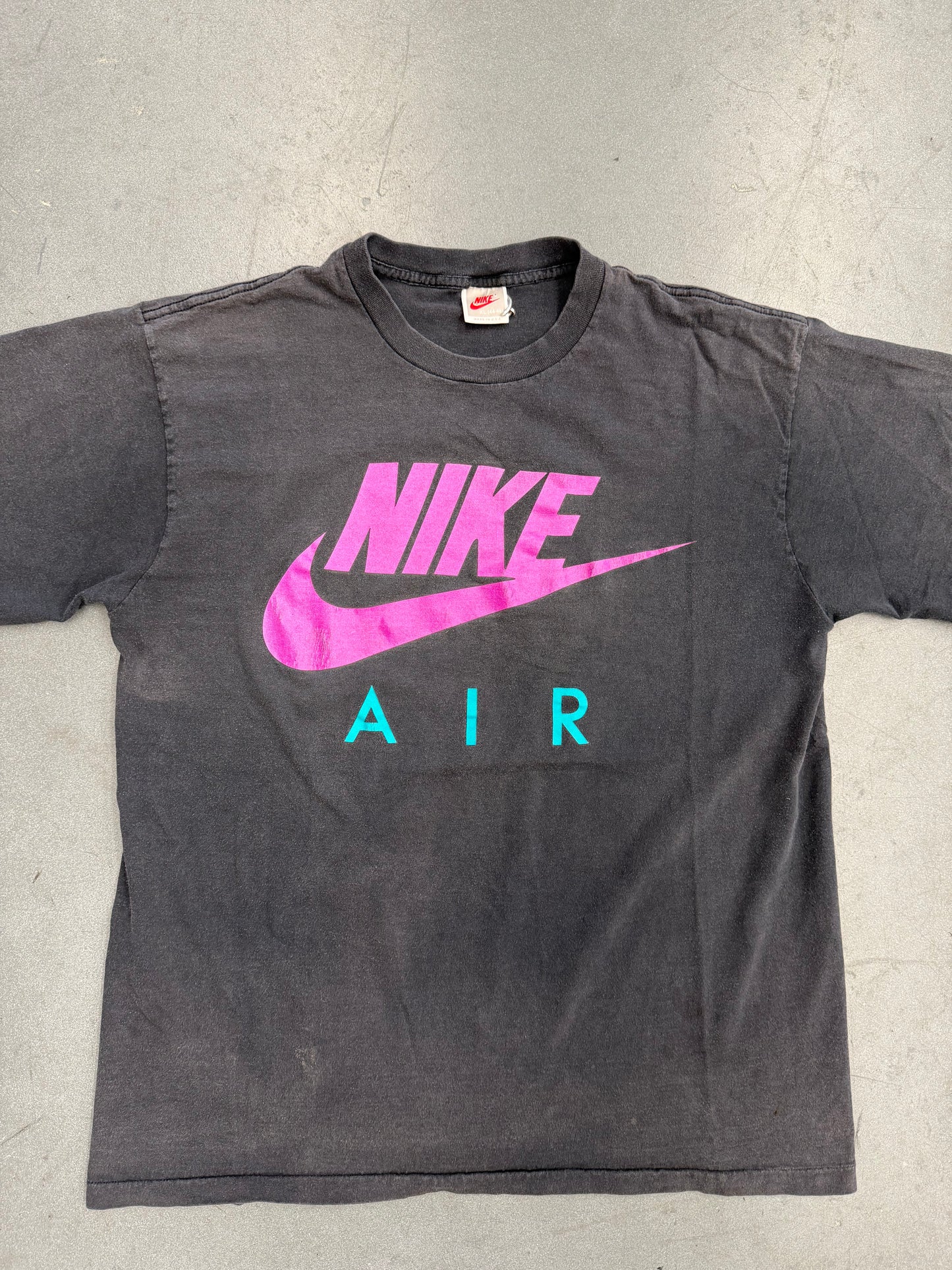 90S NIKE AIR MAGENTA/TEAL LOGO TEE (GREY/RED/WHITE TAG)