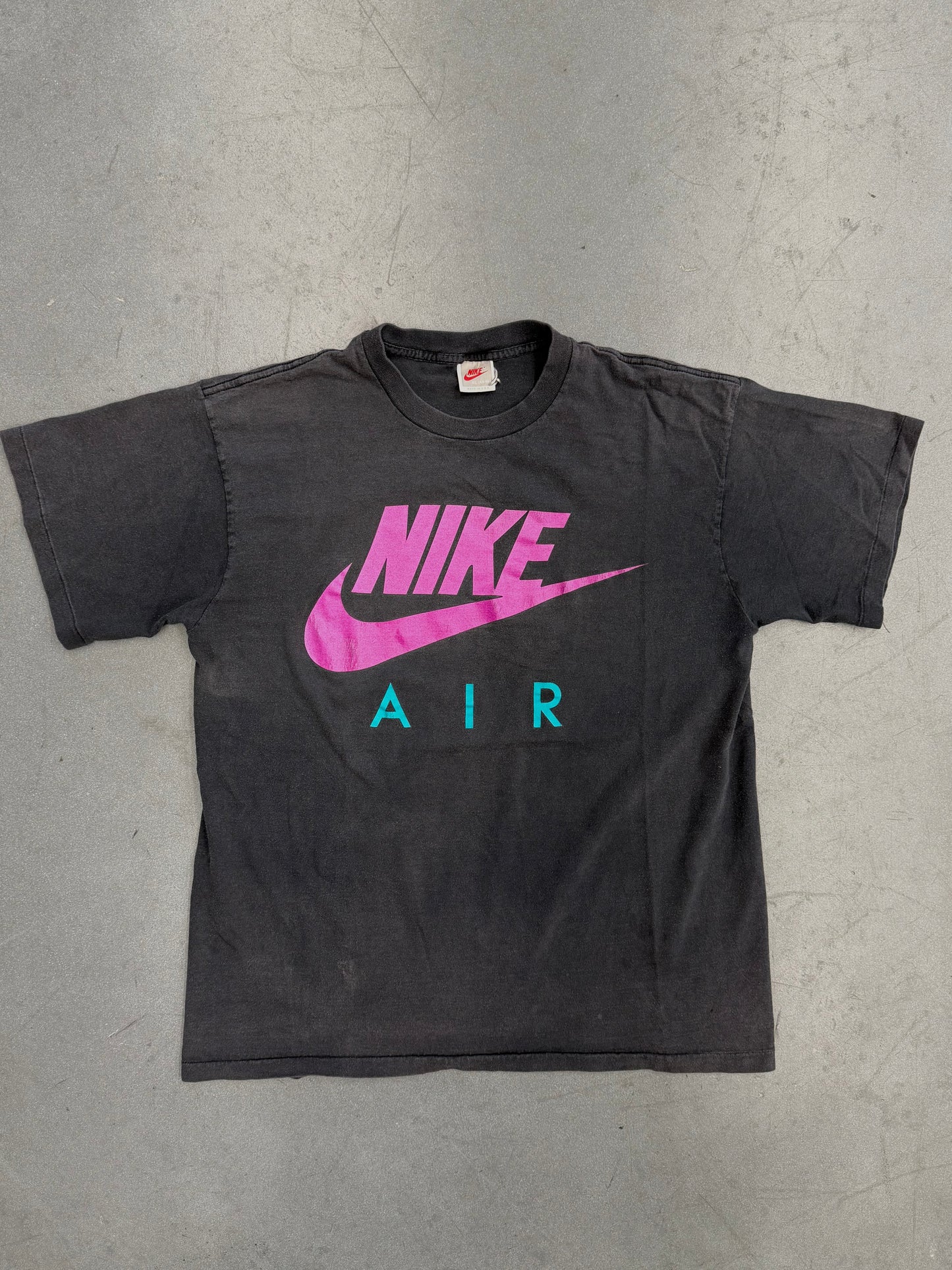90S NIKE AIR MAGENTA/TEAL LOGO TEE (GREY/RED/WHITE TAG)
