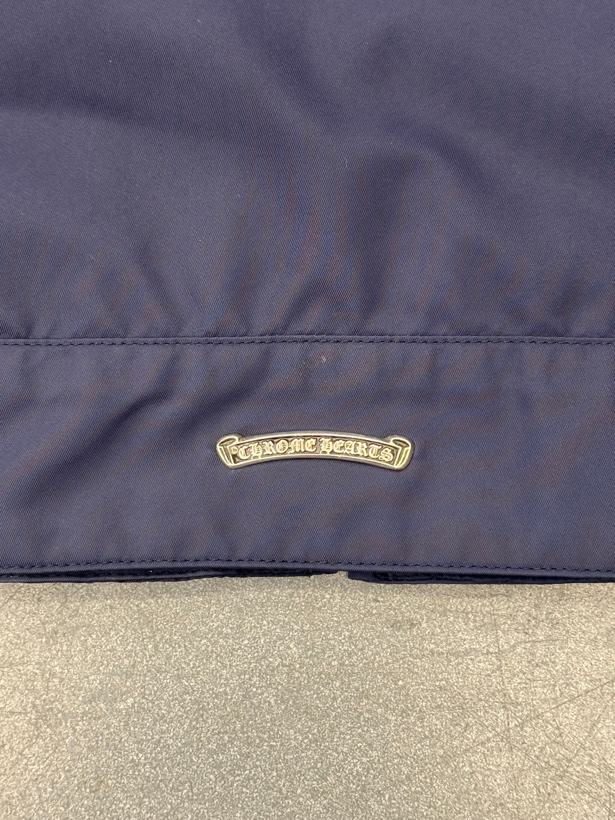 CHROME HEARTS NYLON CROP WOMENS JACKET EXTRA PATCH - NAVY/YELLOW