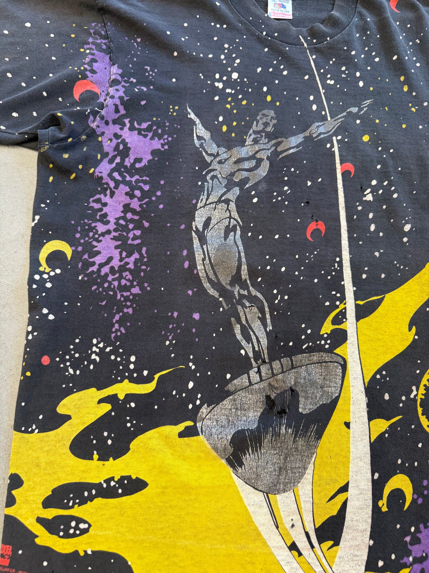 MARVEL COMICS 1994 SILVER SURFER MEGA PRINT TEE (FOTL TAG)