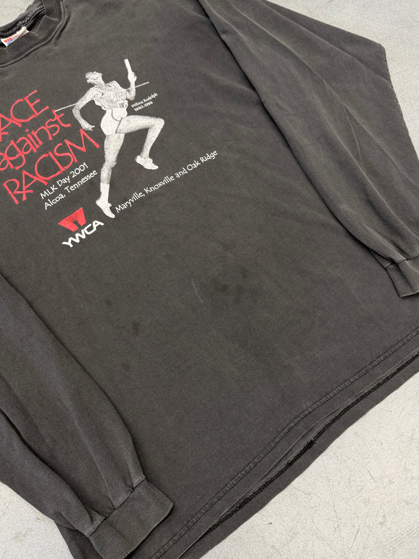 2001 MLK DAY "RACE AGAINST RACISM" LS TEE (HANES TAG)