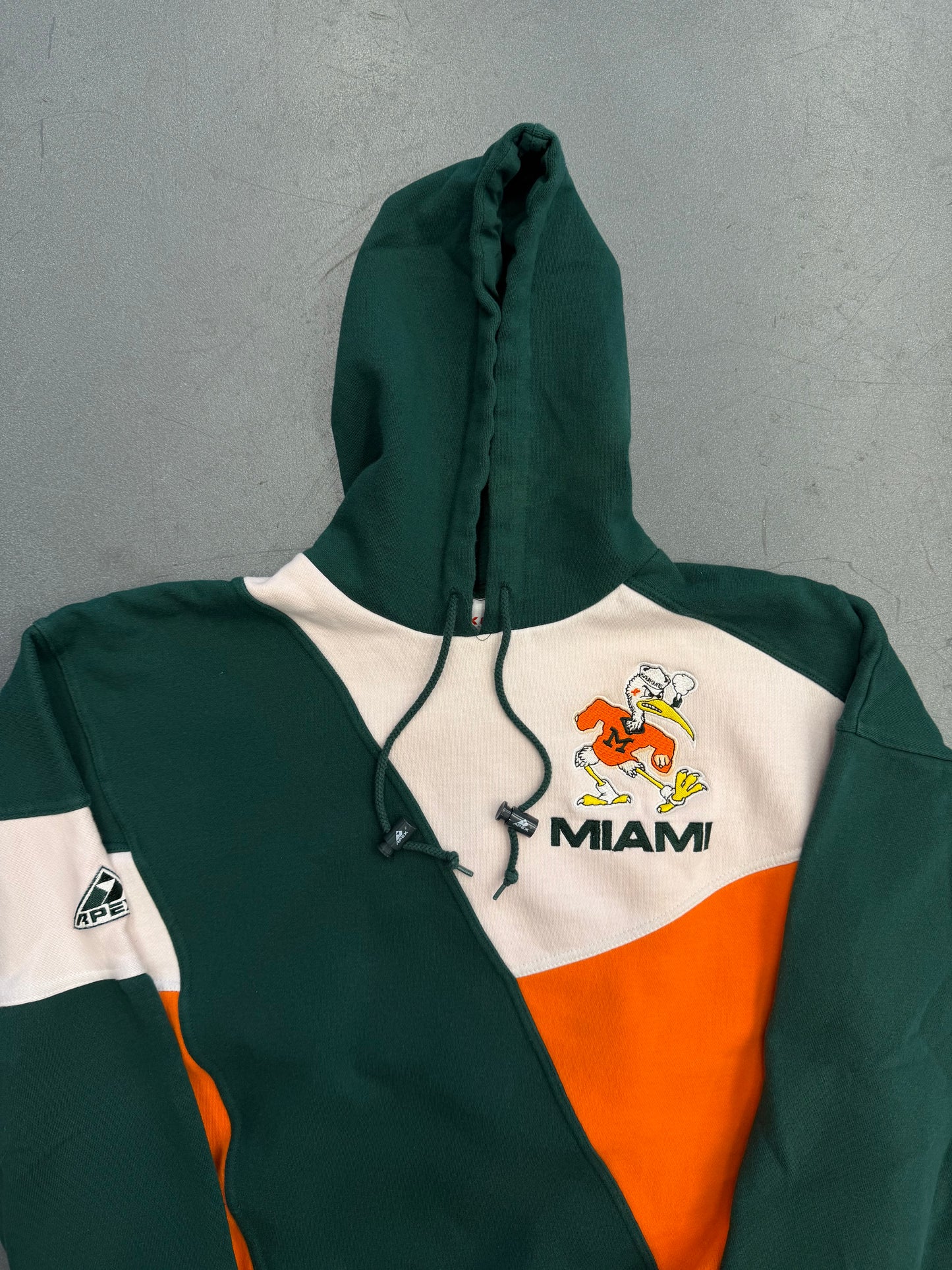 90S UNIVERSITY OF MIAMI APEX COLOR BLOCK HOODIE (APEX ONE)
