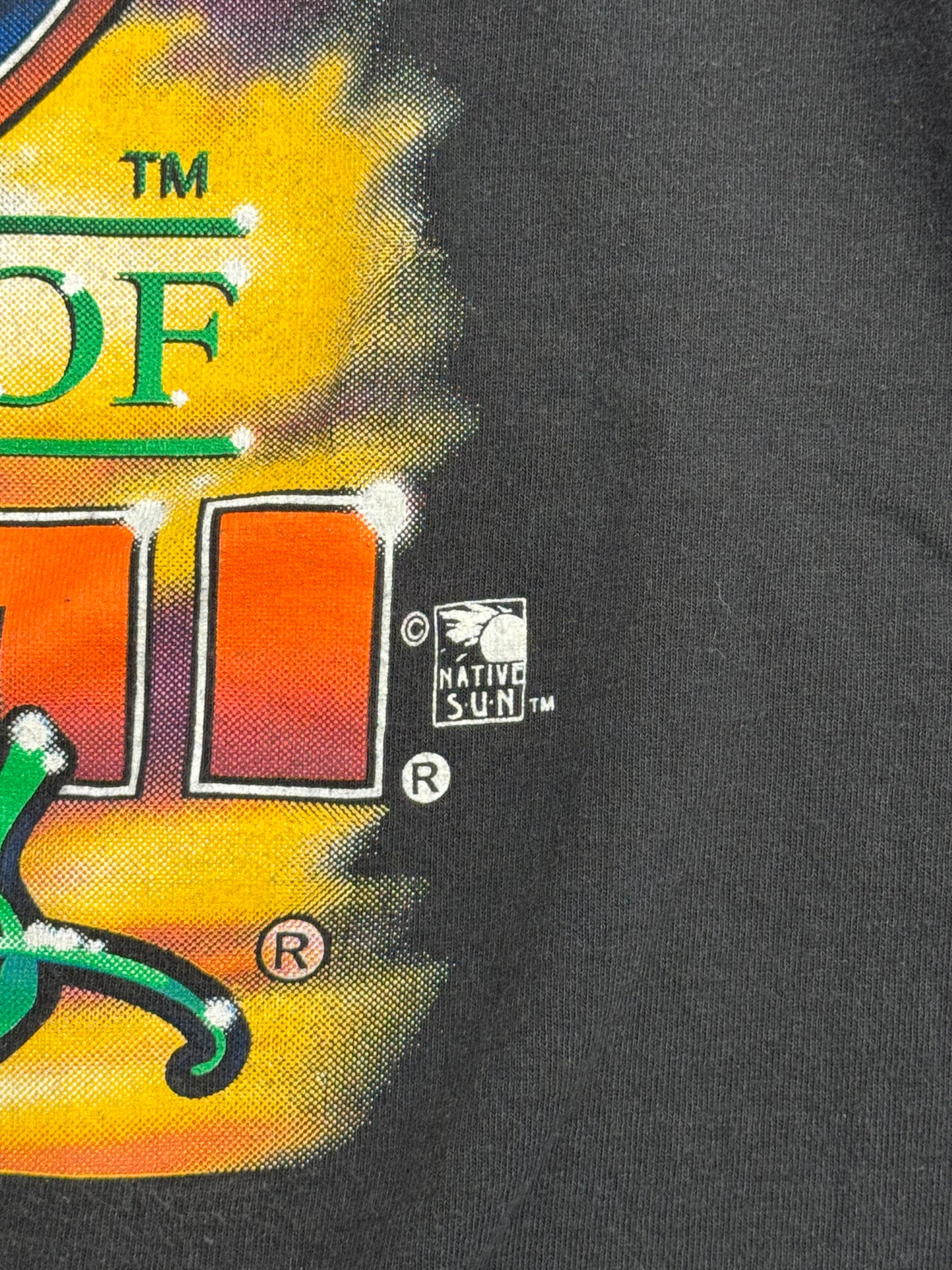 90S NATIVE SUN UNIVERSITY OF MIAMI SUNSET SIGN TEE (ANVIL TAG)