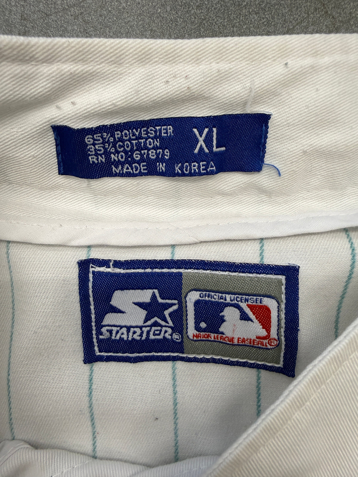 90S STARTER FLORIDA MARLINS PINK BELLY LOGO PINSTRIPE BASEBALL JERSEY