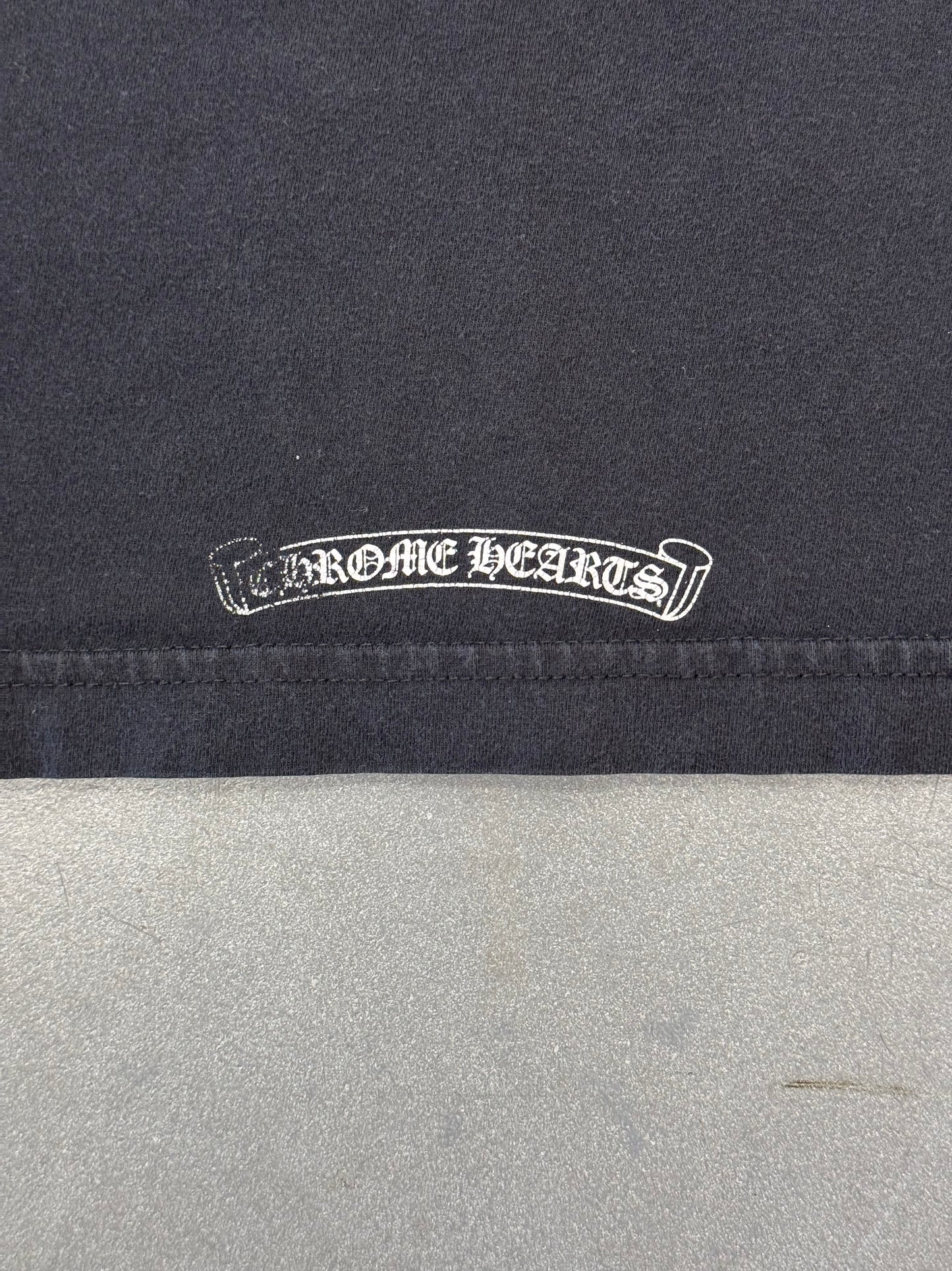 CHROME HEARTS COLLAR PRINT LONG SLEEVE POCKET TEE - BLACK
