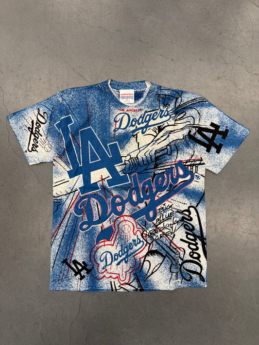 1991 LA DODGERS AOP MULTI LOGO TEE (AMERICA'S FAVORITE TAG)