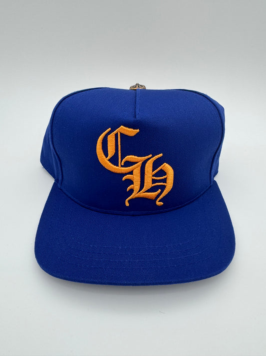 CHROME HEARTS BASEBALL 5 PANEL CAP CH HAT - BLUE/ORANGE (NEW)