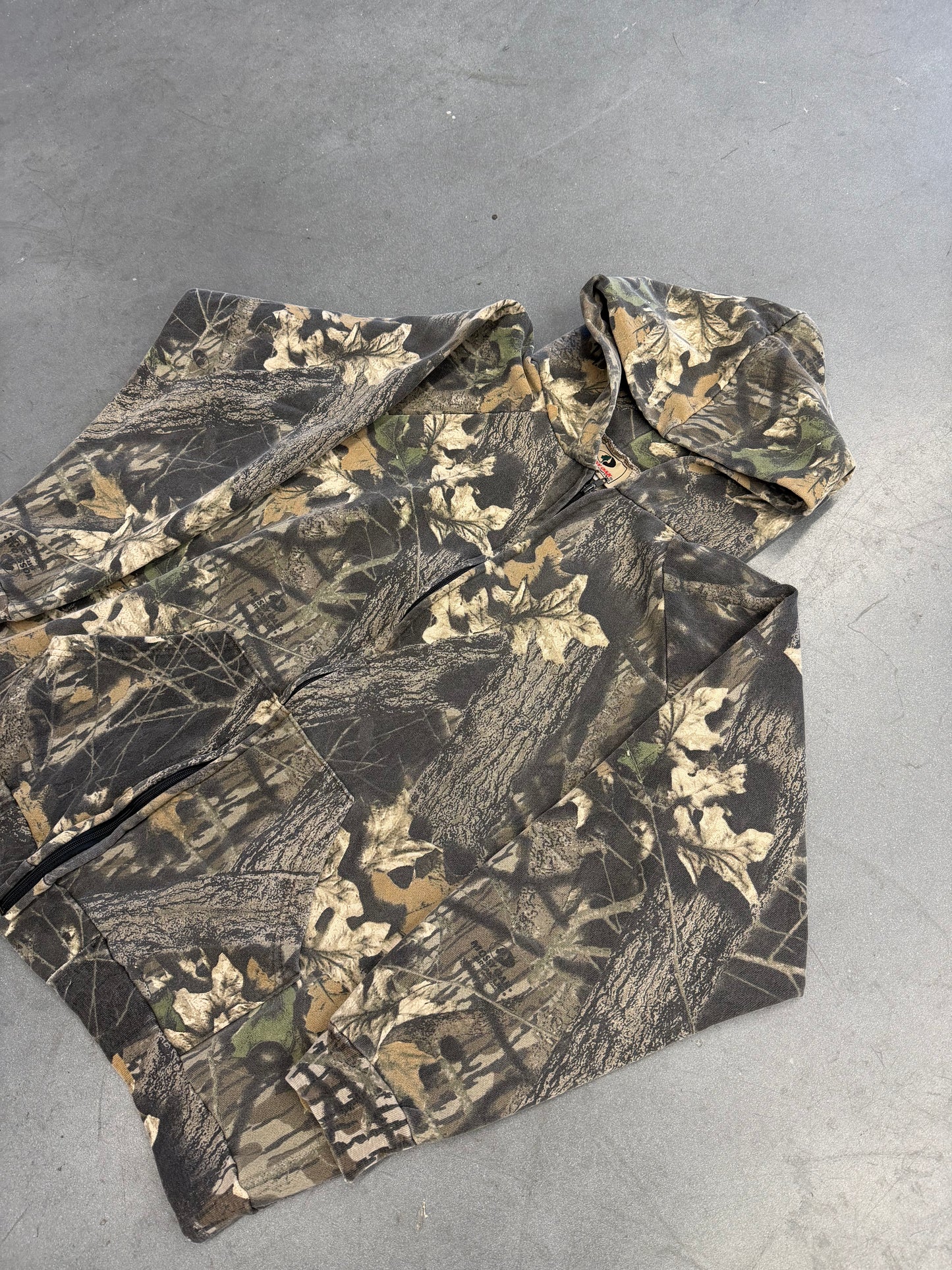 90'S MOSSY OAK FULL ZIP CAMO HOODIE (MADE IN USA TAG)