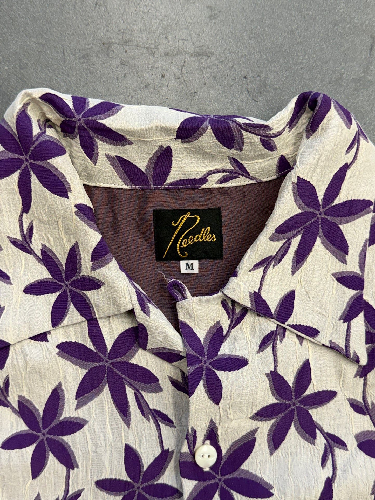 NEEDLES JACQUARD ONE UP VACATION SILK SHIRT