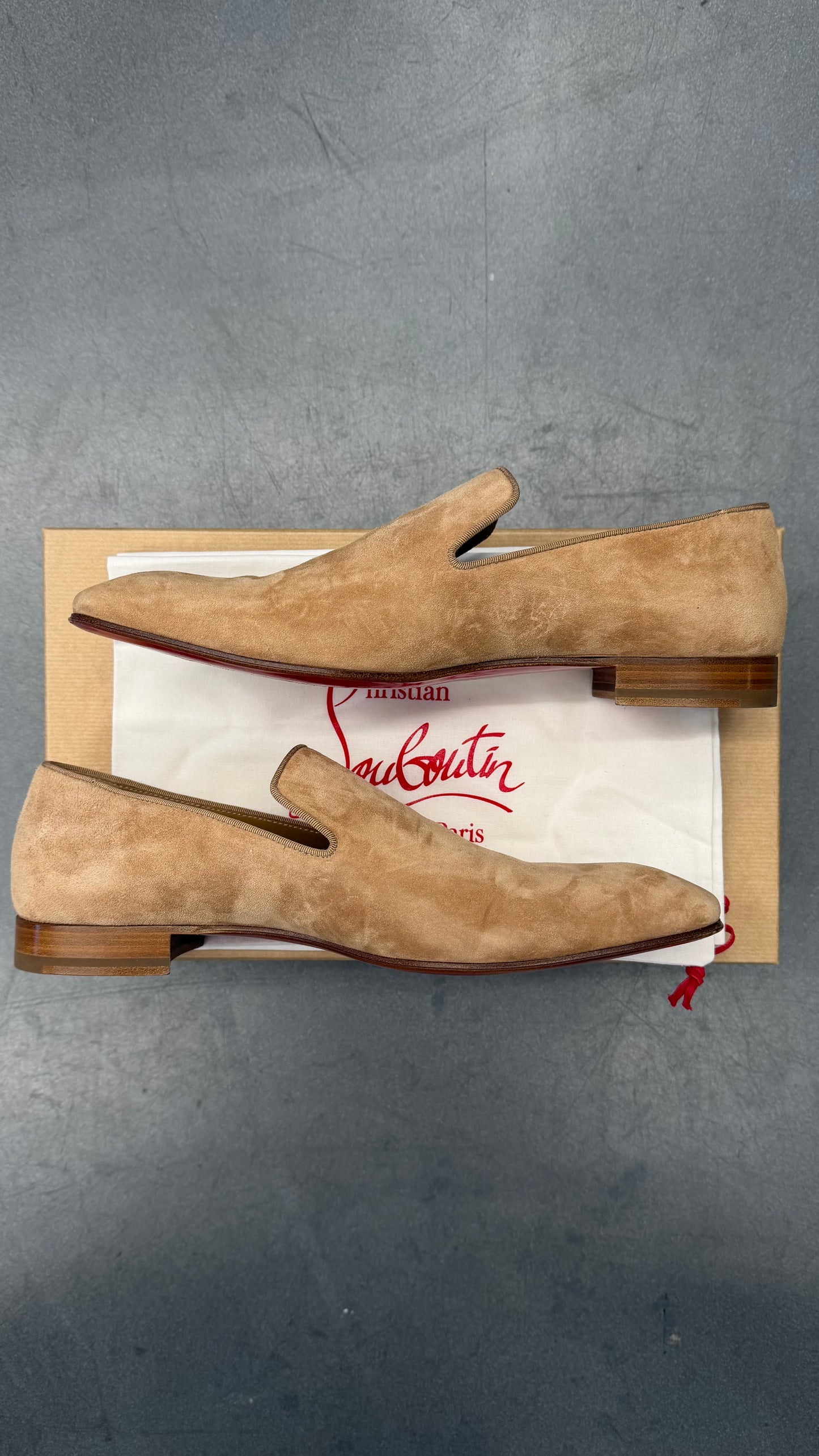 SIZE 44 CHRISTIAN LOUBOUTIN DANDELION FLAT 'LIONNE' MENS SHOES (W/BOX)