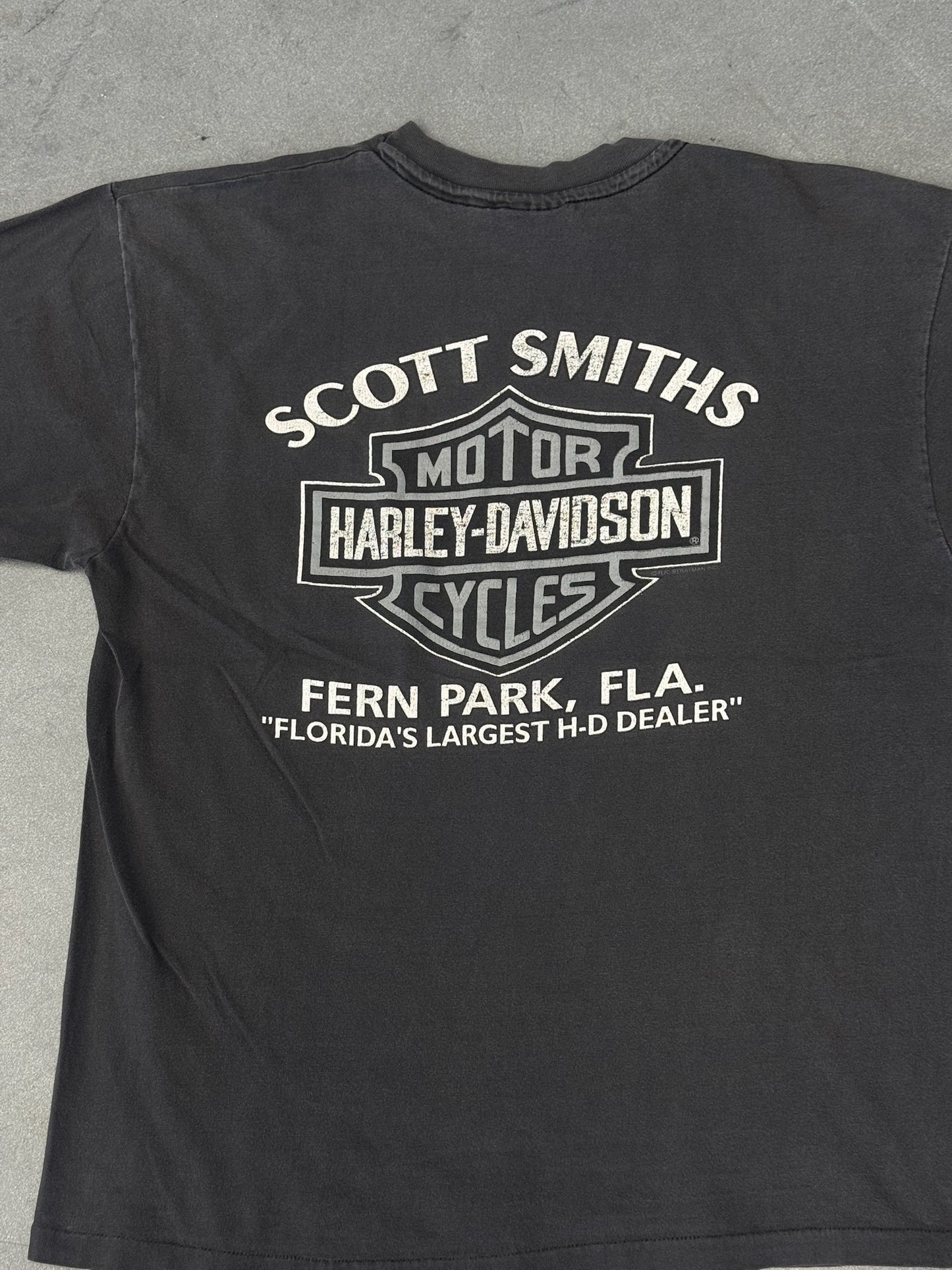 1988 HARLEY-DAVIDSON FOREVER FREE EAGLE SCOTT SMITHS TEE (BLACK TAG)