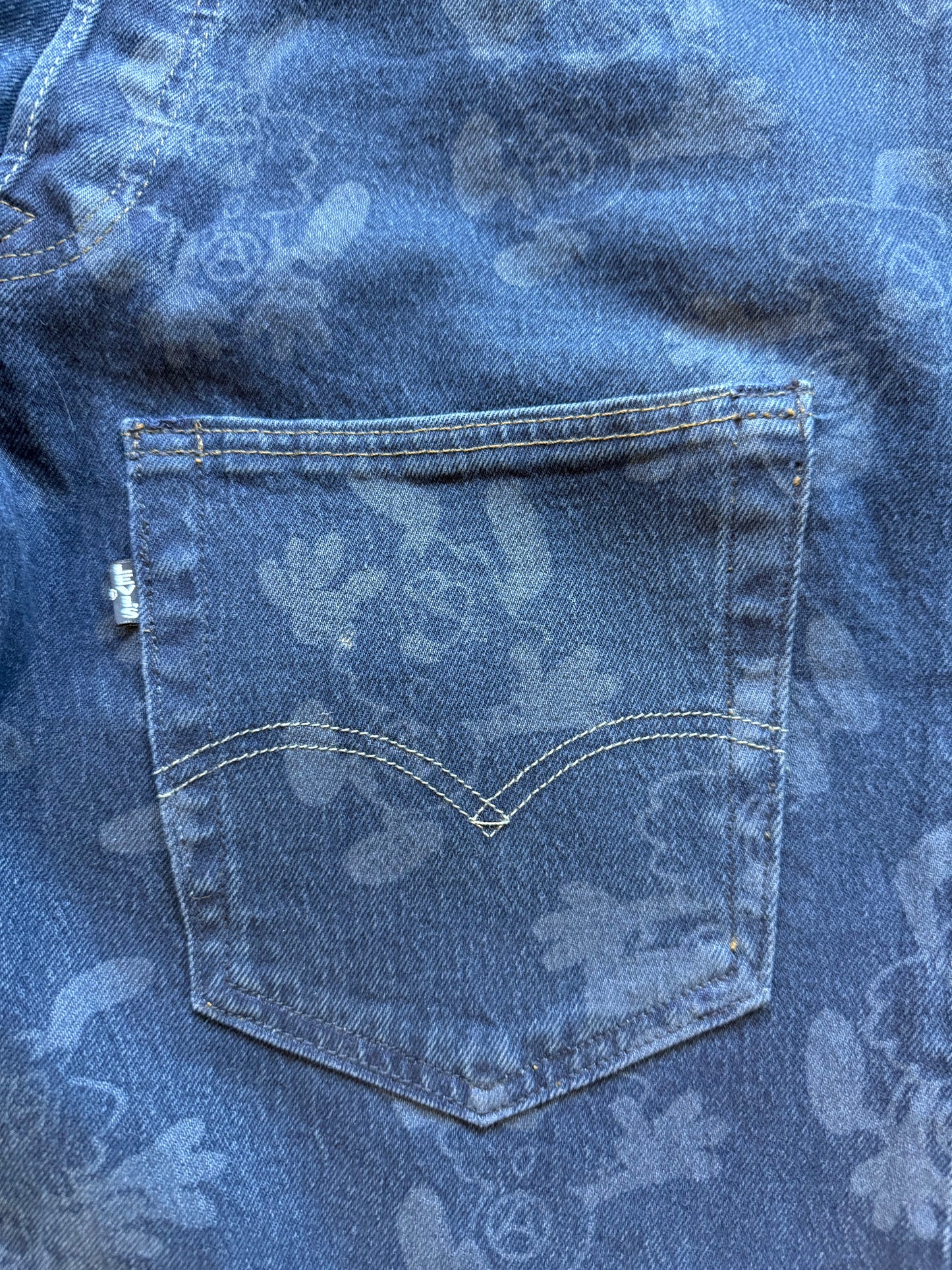 LEVI'S X VERDY CUSTOM ART BASEL JEANS RED BACK TAB