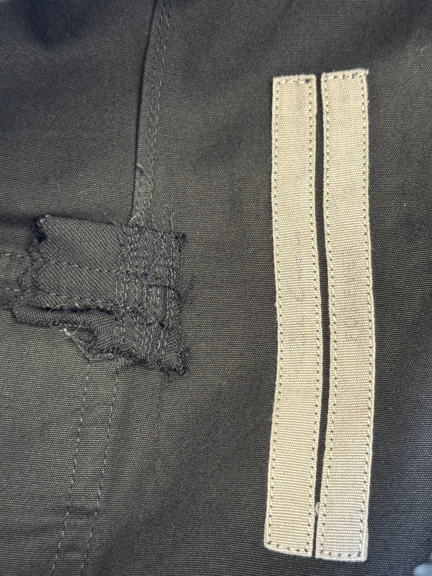 RICK OWENS FOREVER CROPPED CARGO DRAWSTRING PANTS - REPAIRED