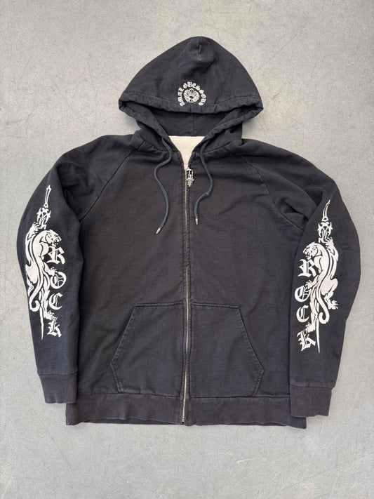 90'S AMAL GUESSOUS A&G ROCK VINE DAGGER THERMAL-LINED FULL-ZIP HOODIE