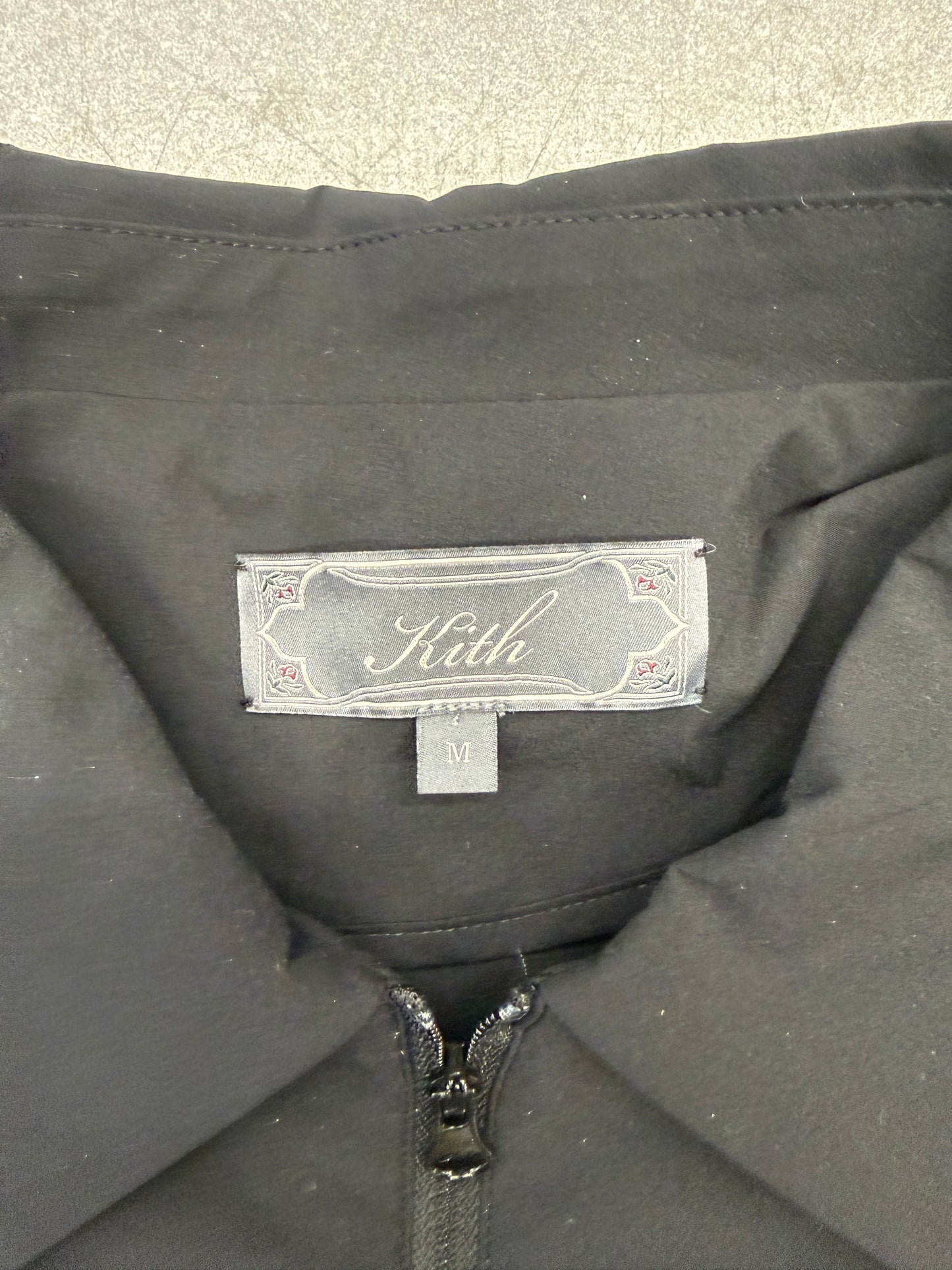 KITH COLLARED NYLON ZIP-UP LS DRESS SHIRT