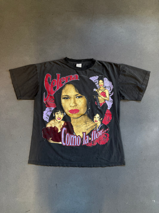 90S SELENA "COMO LA FLOR..." BOOTLEG RAP STYLE TEE (EVAN'S TAG)