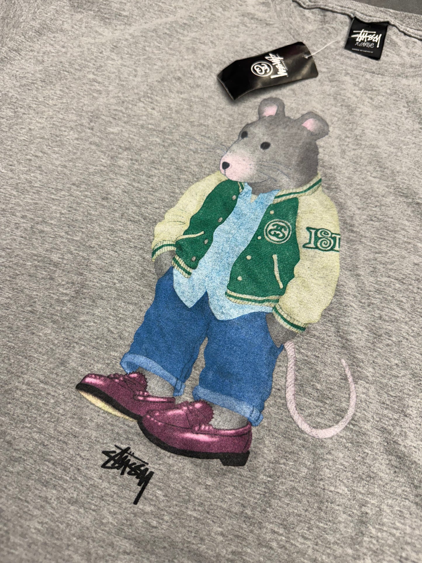 STUSSY PREP RAT TEE - GREY (XL) (NWT)