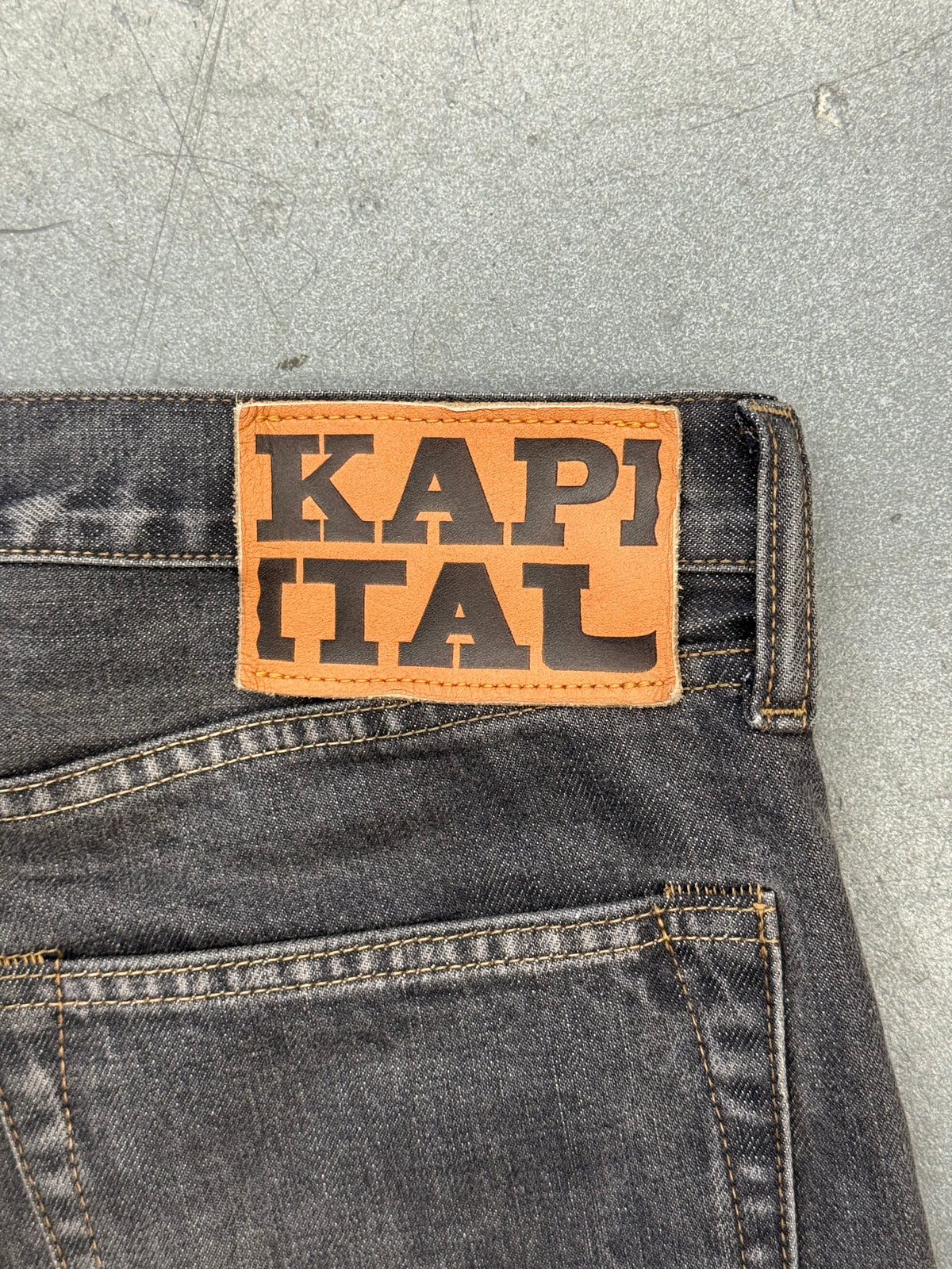 KAPITAL 14OZ DENIM 5P MONKEY CISCO GEMSTONE EMBELLISHED JEANS - BLACK