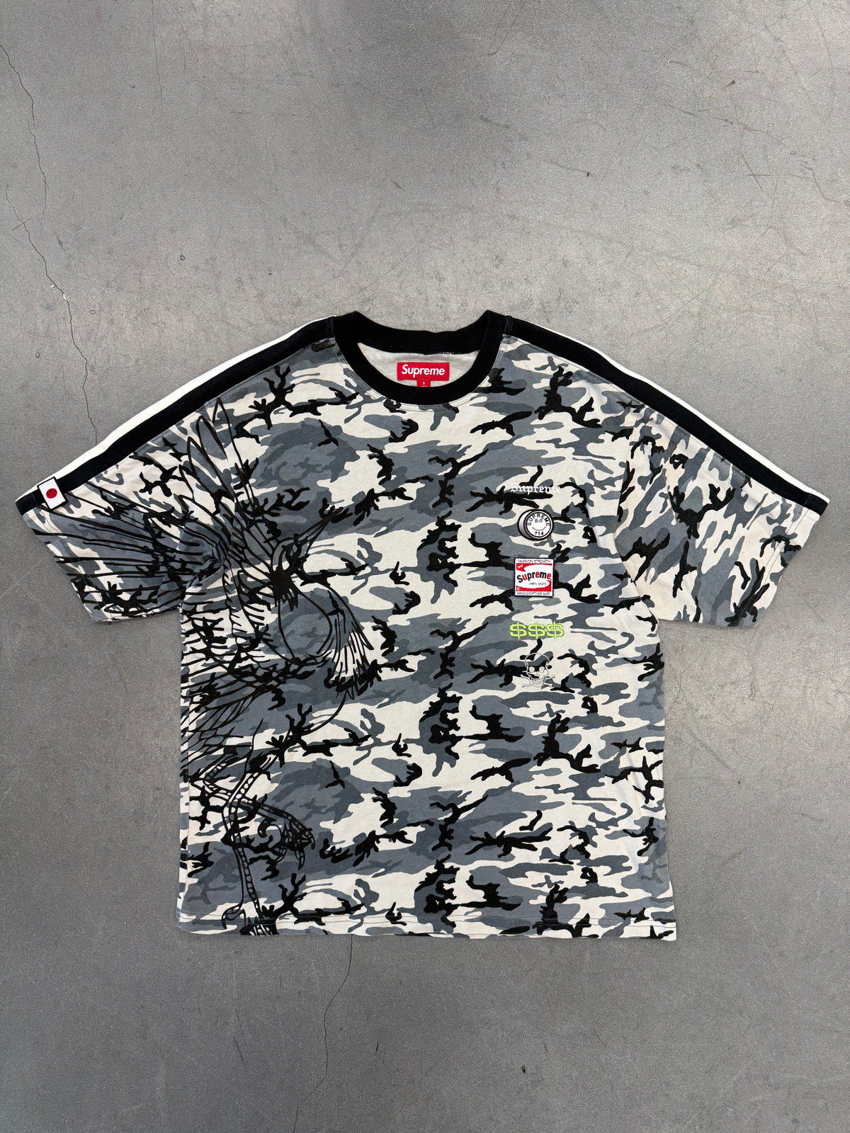 FW25 SUPREME CRANE SS TOP - WHITE CAMO