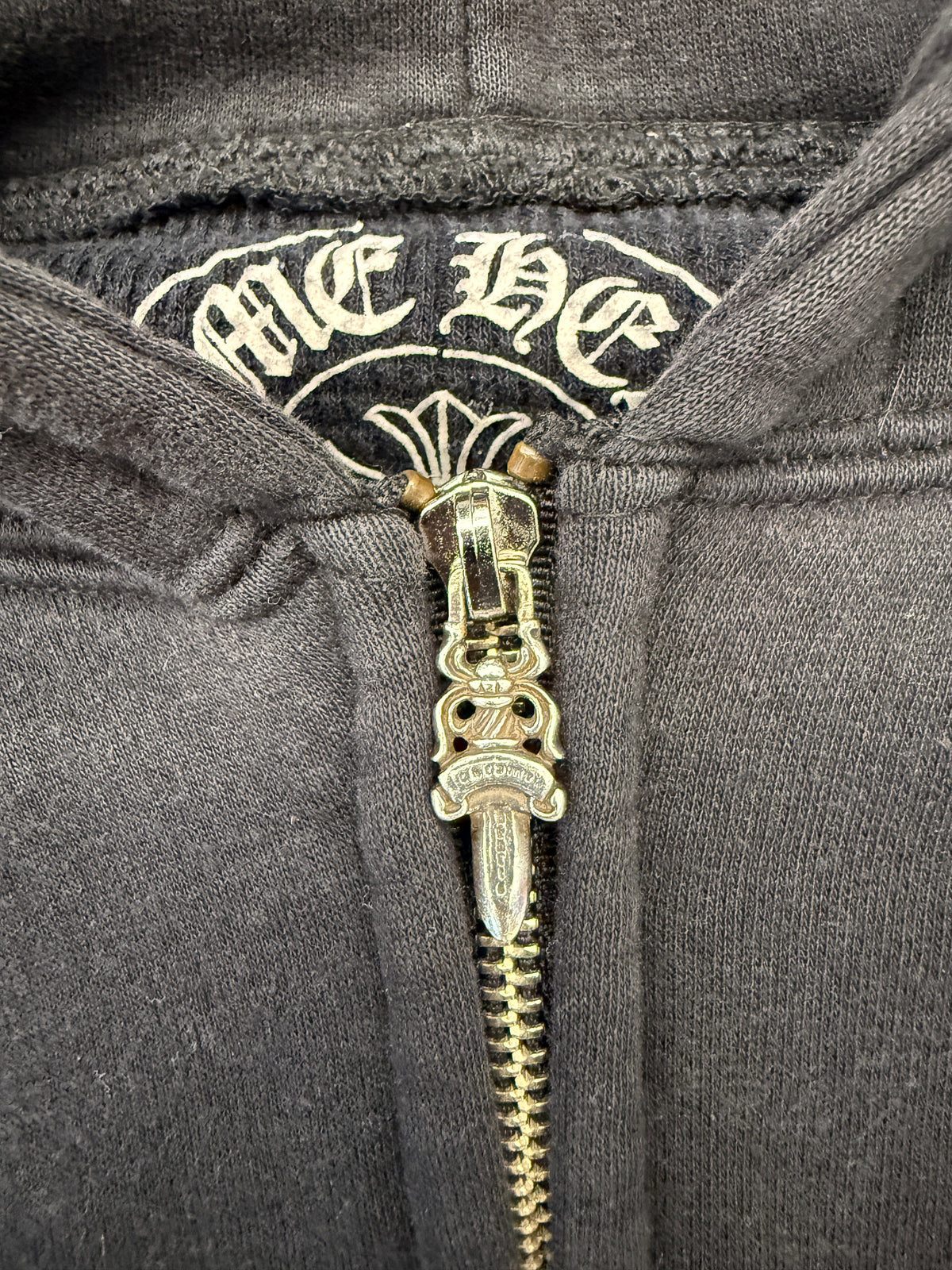 CHROME HEARTS FLEUR DE LIS FUCK YOU THERMAL ZIP UP HOODIE