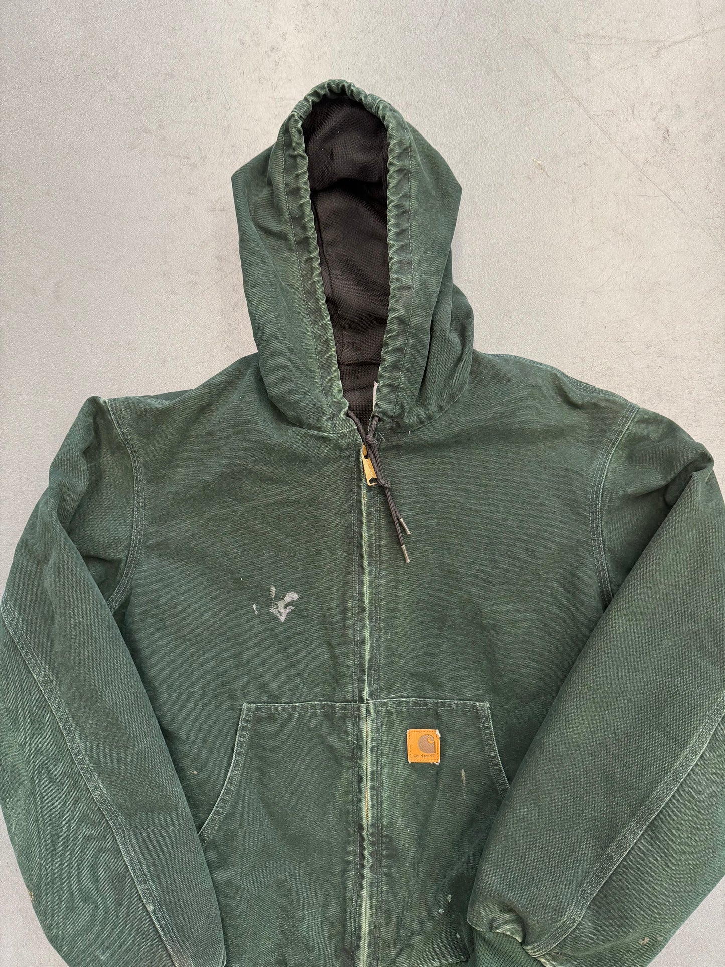 2000'S CARHARTT INSULATED CANVAS HOODIE - DARK GREEN (J160SPC L)