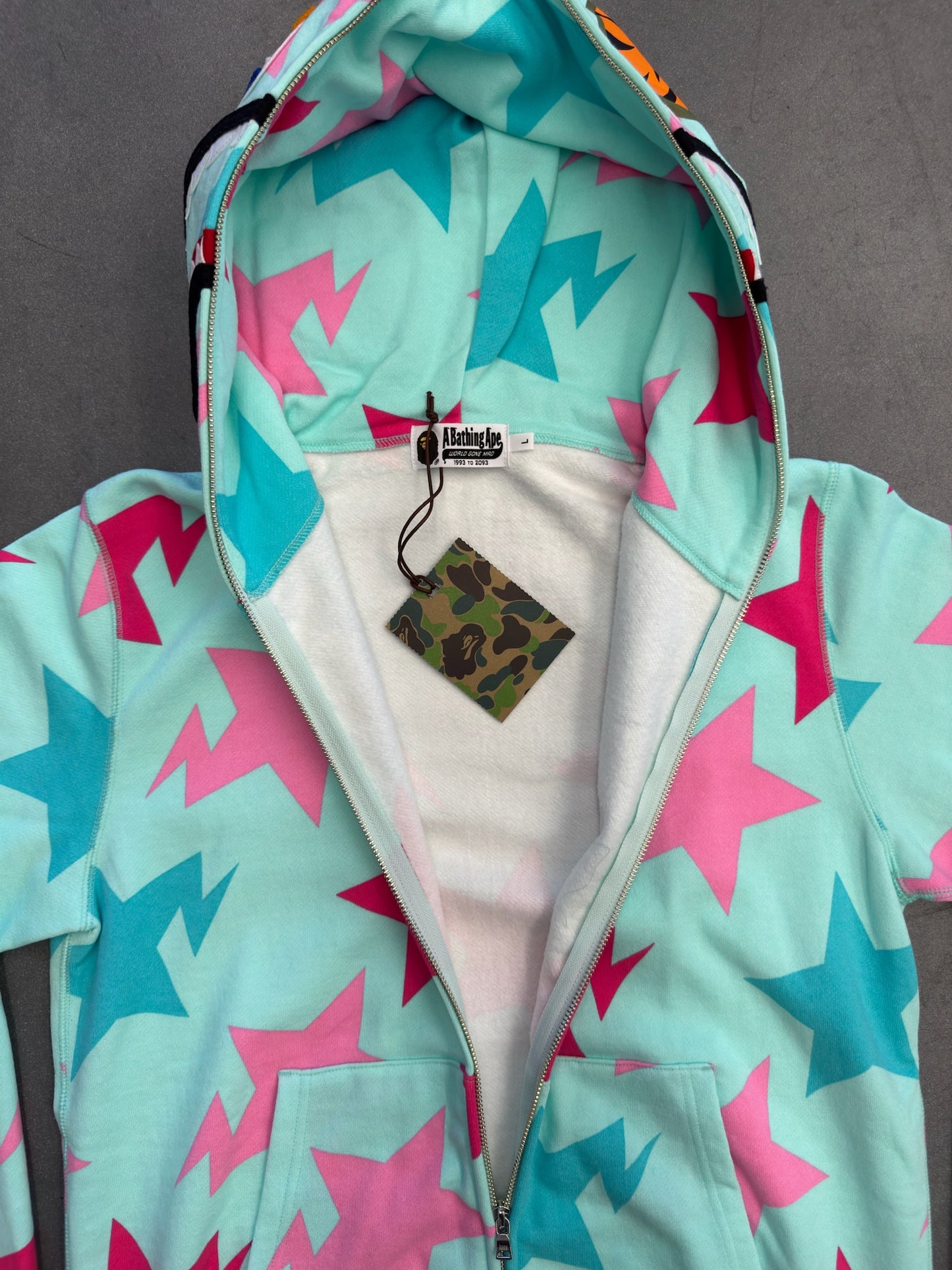 BAPE MIAMI STORE BAPE STA PRINT FULL-ZIP SHARK HOODIE