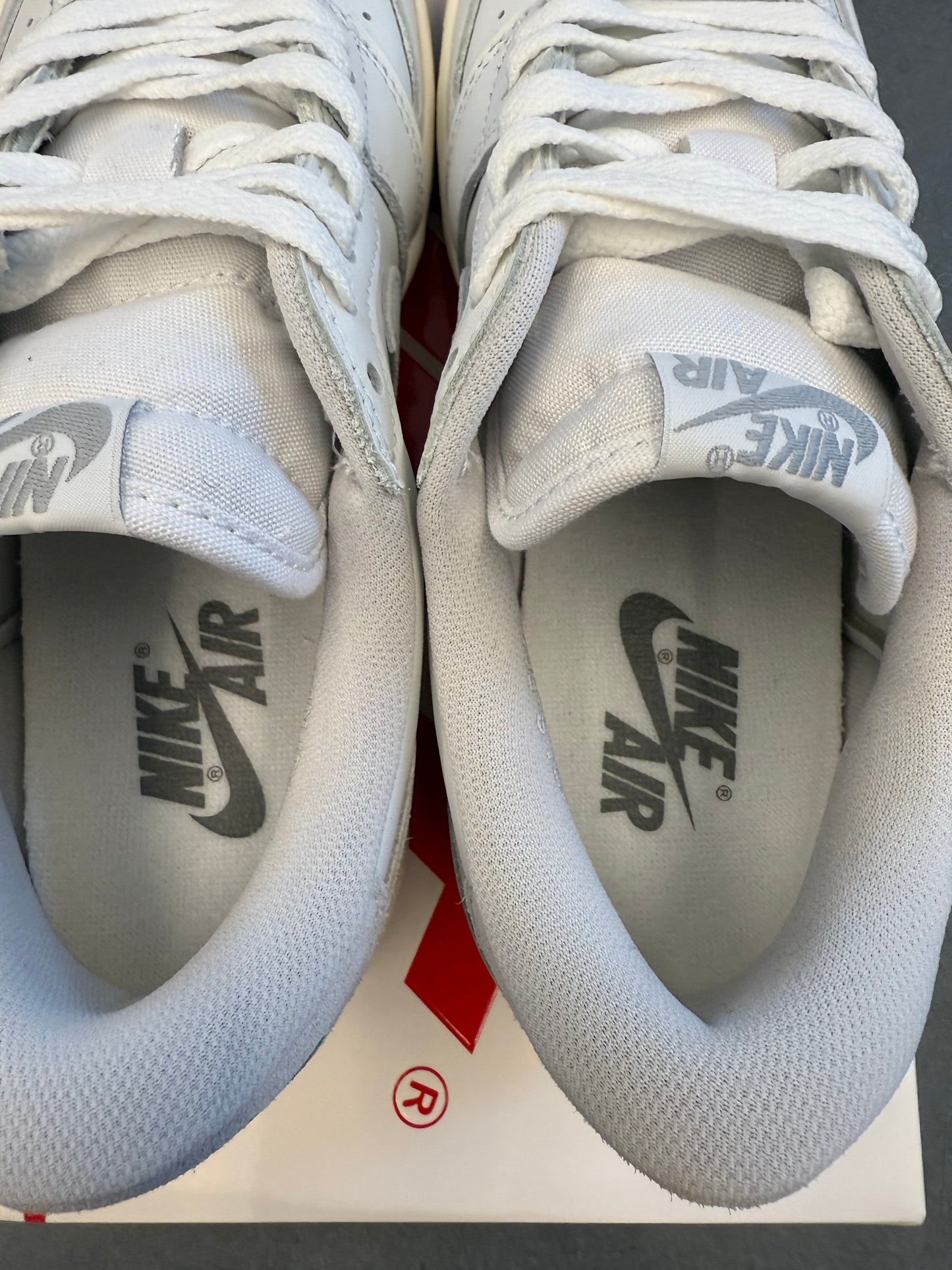 2023 SIZE 8.5 JORDAN 1 RETRO LOW '85 NEUTRAL GREY (PRE-OWNED WITH BOX)