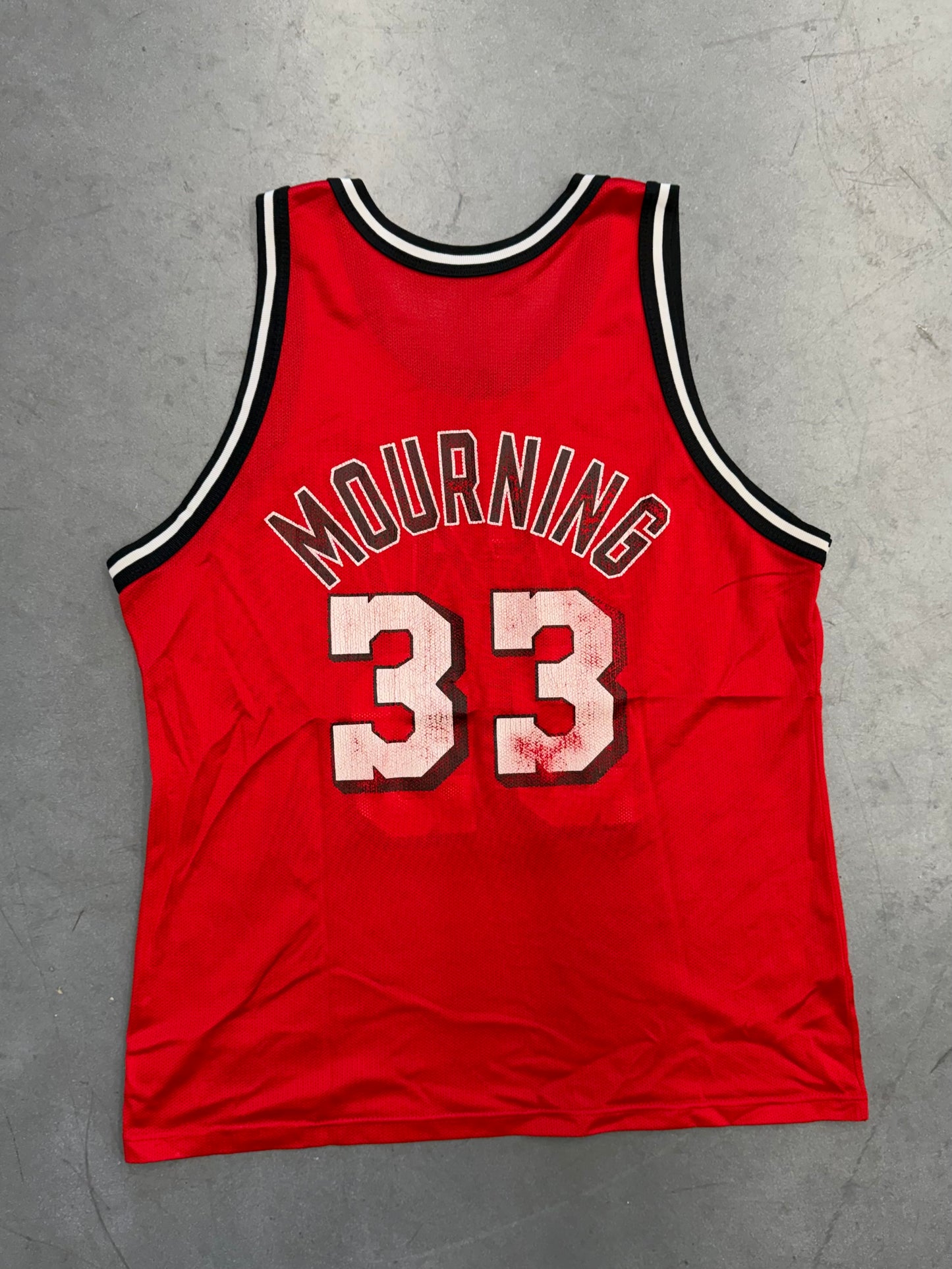 90S MIAMI HEAT NBA ALONZO MOURNING CHAMPION BASKETBALL JERSEY